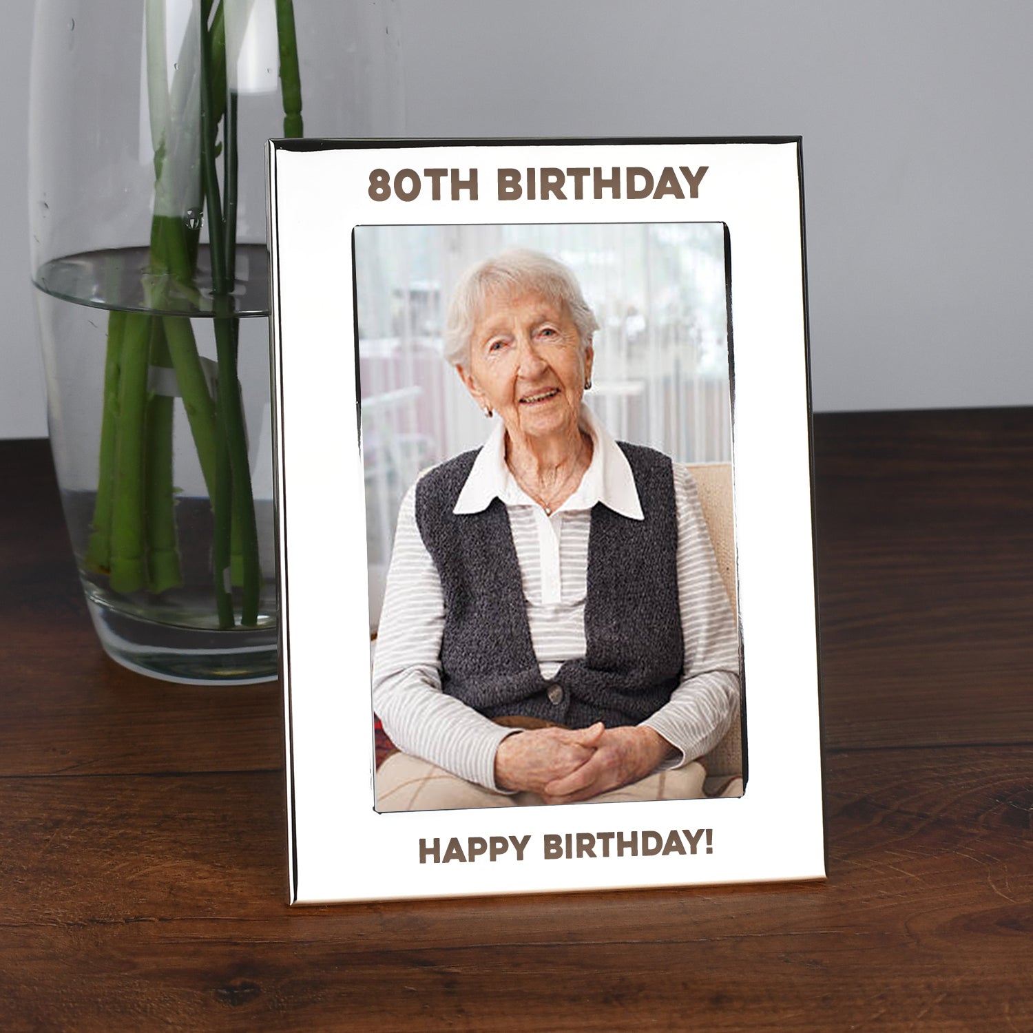 Personalised Silver 4x6 80th Birthday Photo Frame - Photo Frames