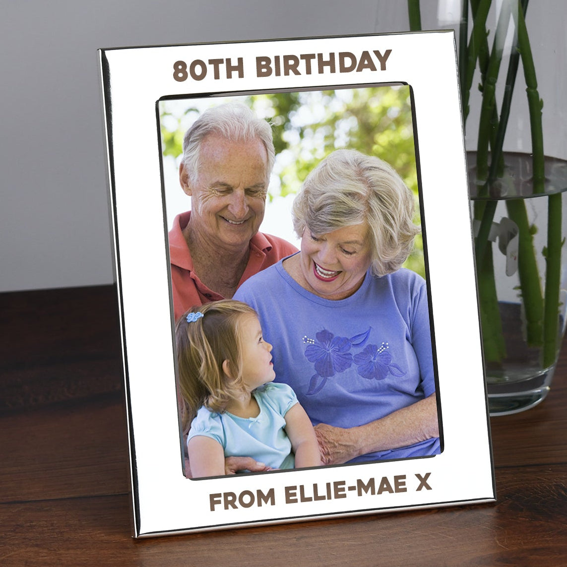 Personalised Silver 5x7 80th Birthday Photo Frame - Photo Frames