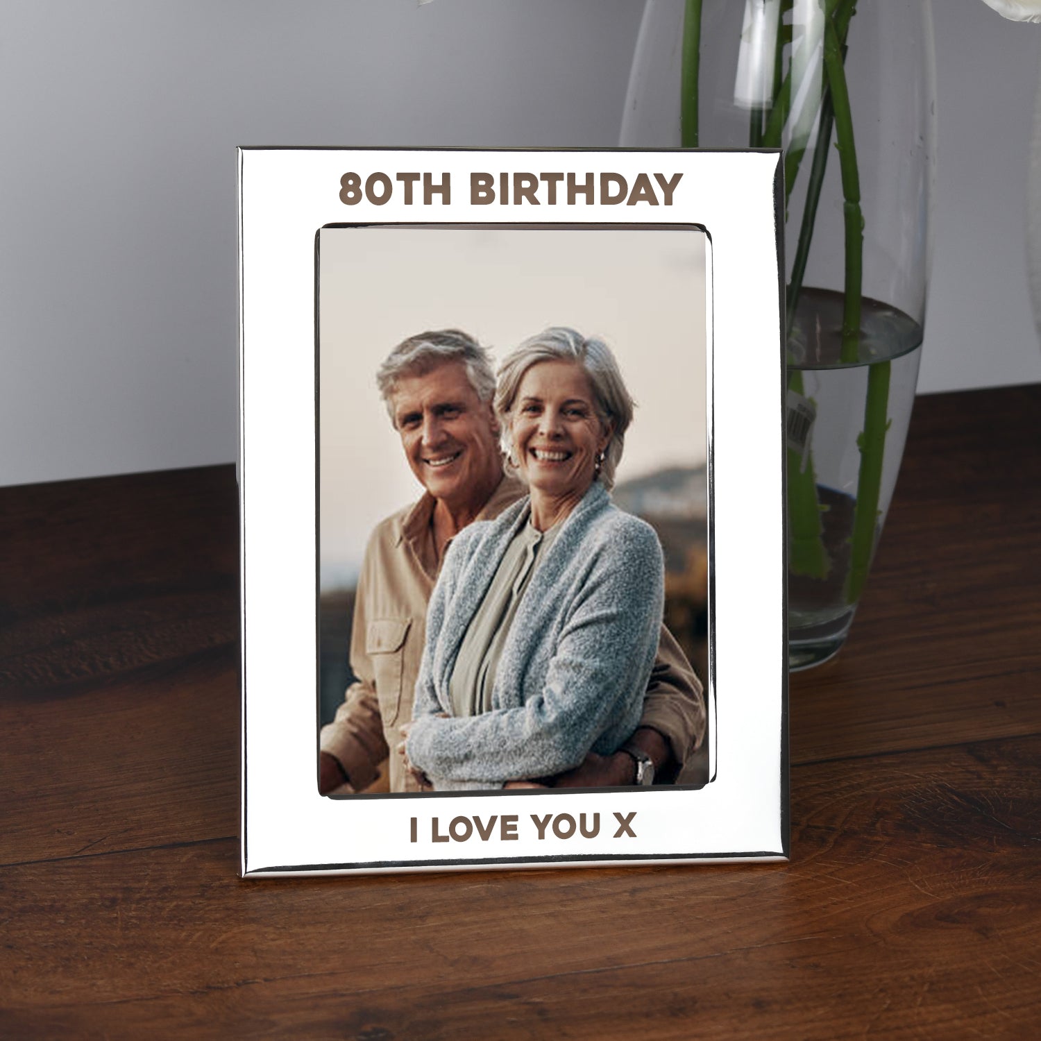 Personalised Silver 5x7 80th Birthday Photo Frame - Photo Frames