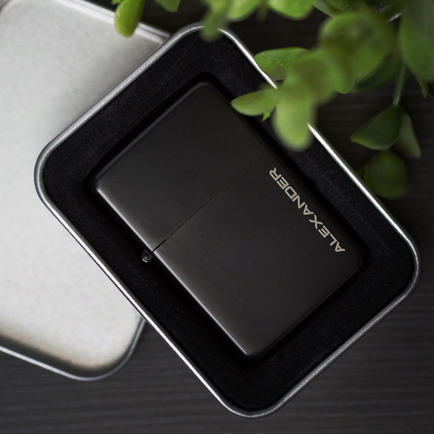 Personalised Name Black Lighter & Gift Box - Lighters