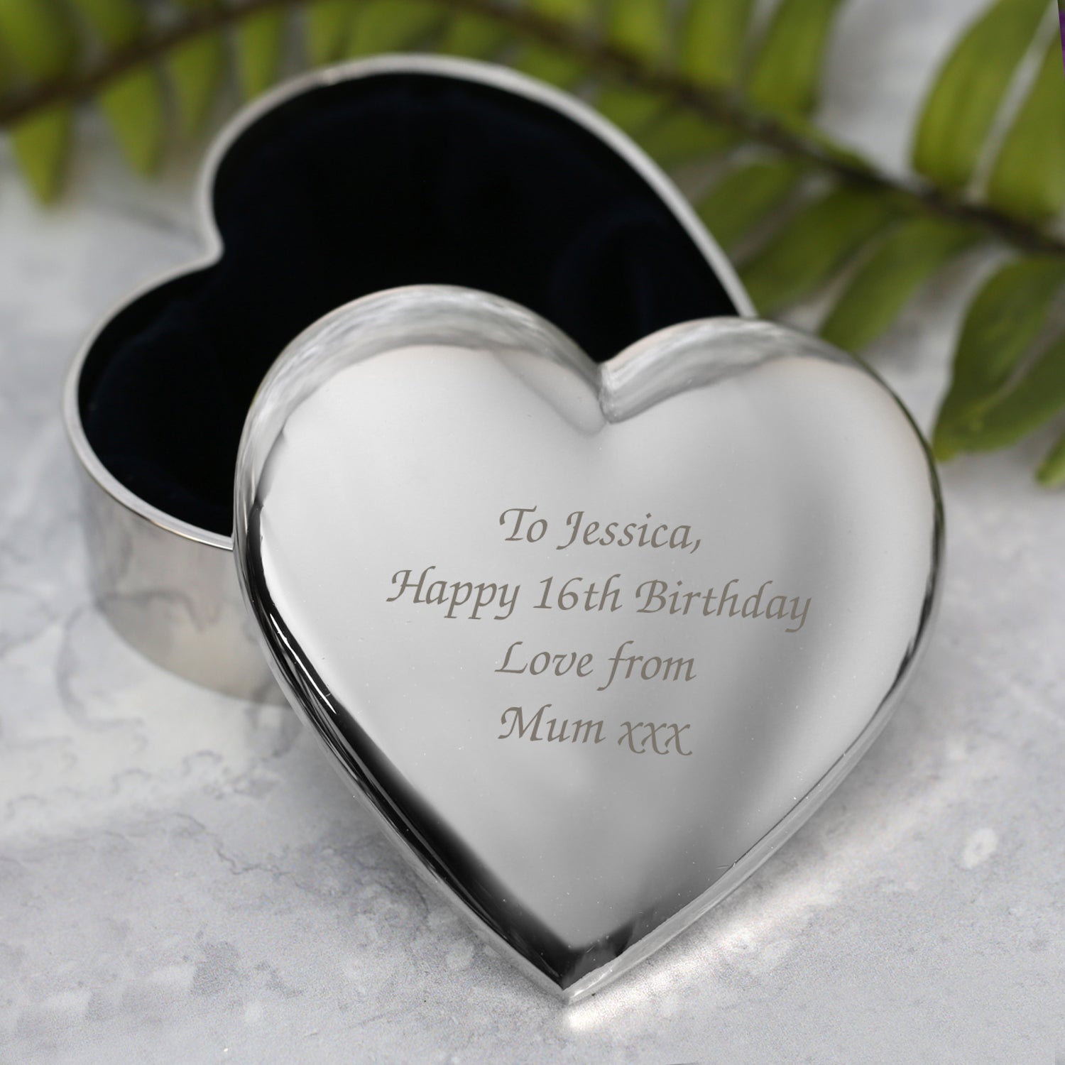 Personalised Heart Trinket Box | Engraved Message - Trinket Box