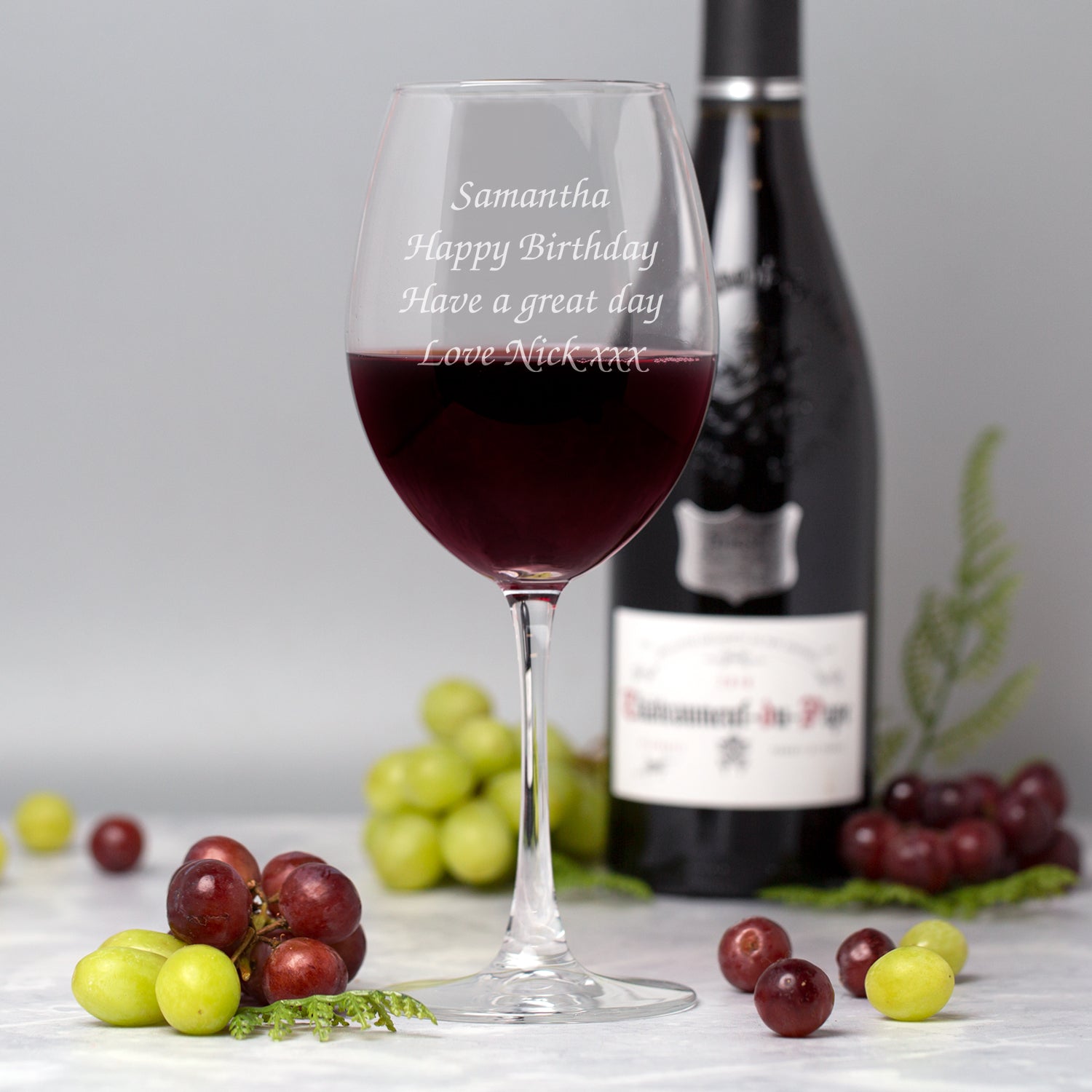 Personalised Large Any Message Wine Glass - Wine Glasses