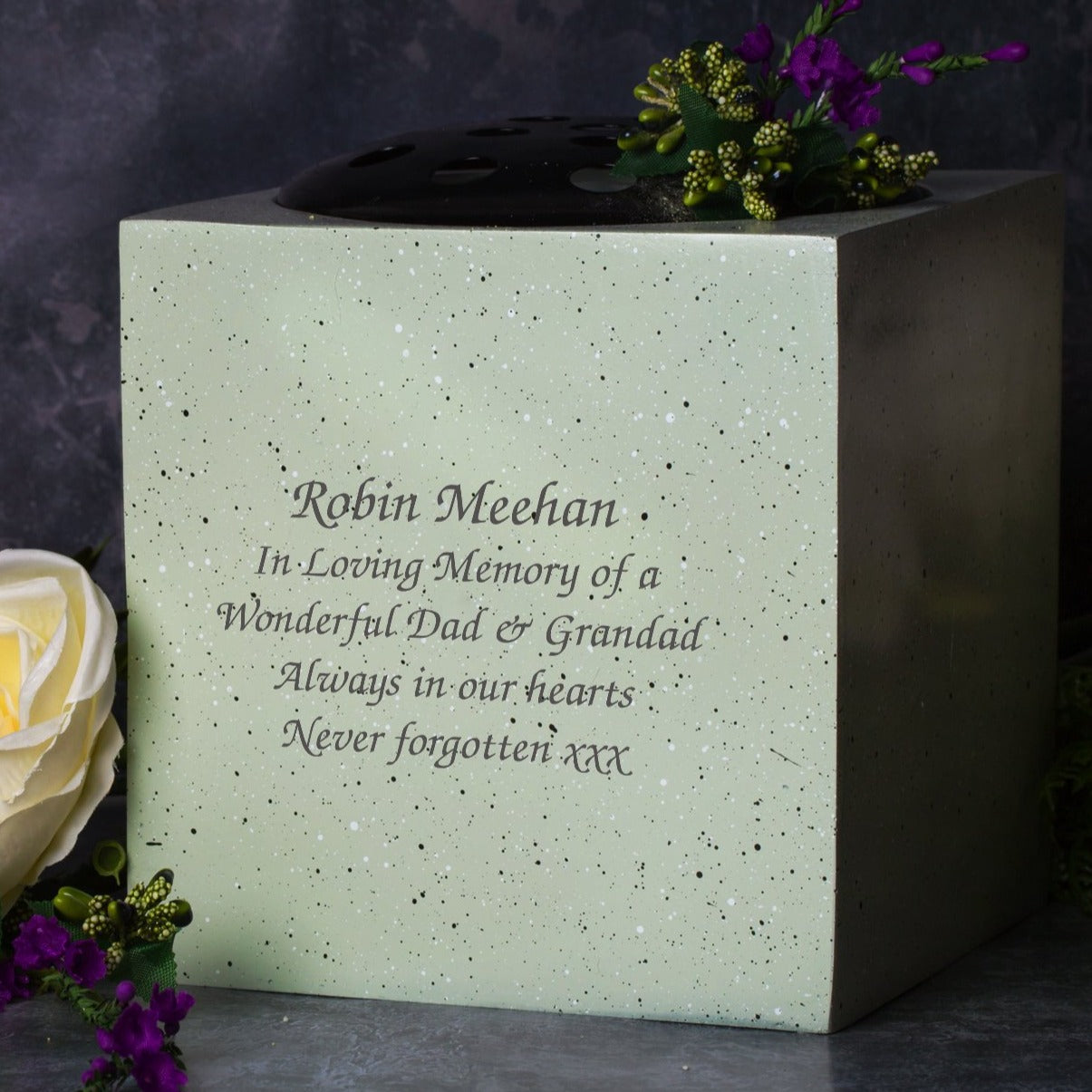 Personalised Memorial Flower Vase | Engraved Message - Memorial