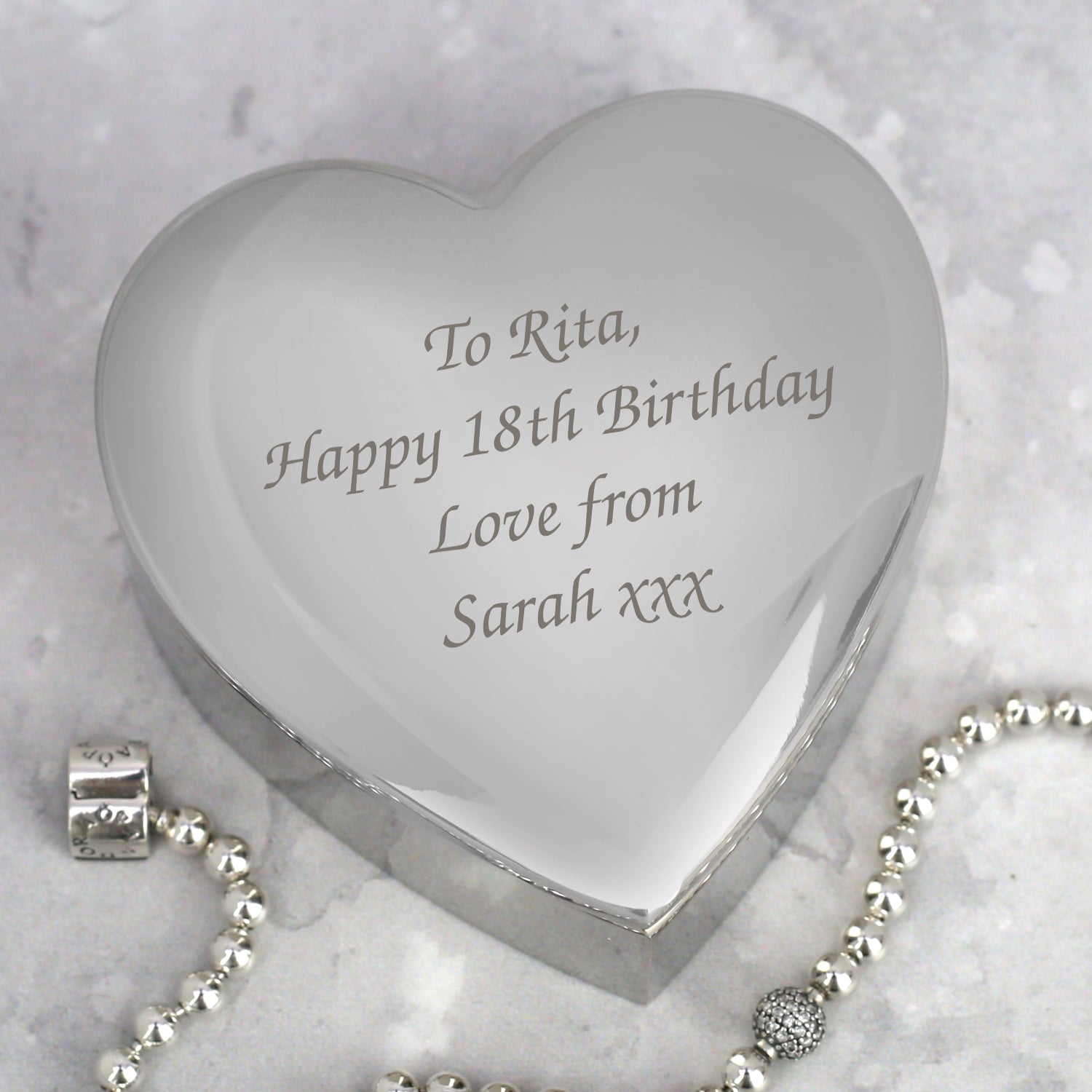 Personalised Heart Trinket Box | Engraved Message - Trinket Box