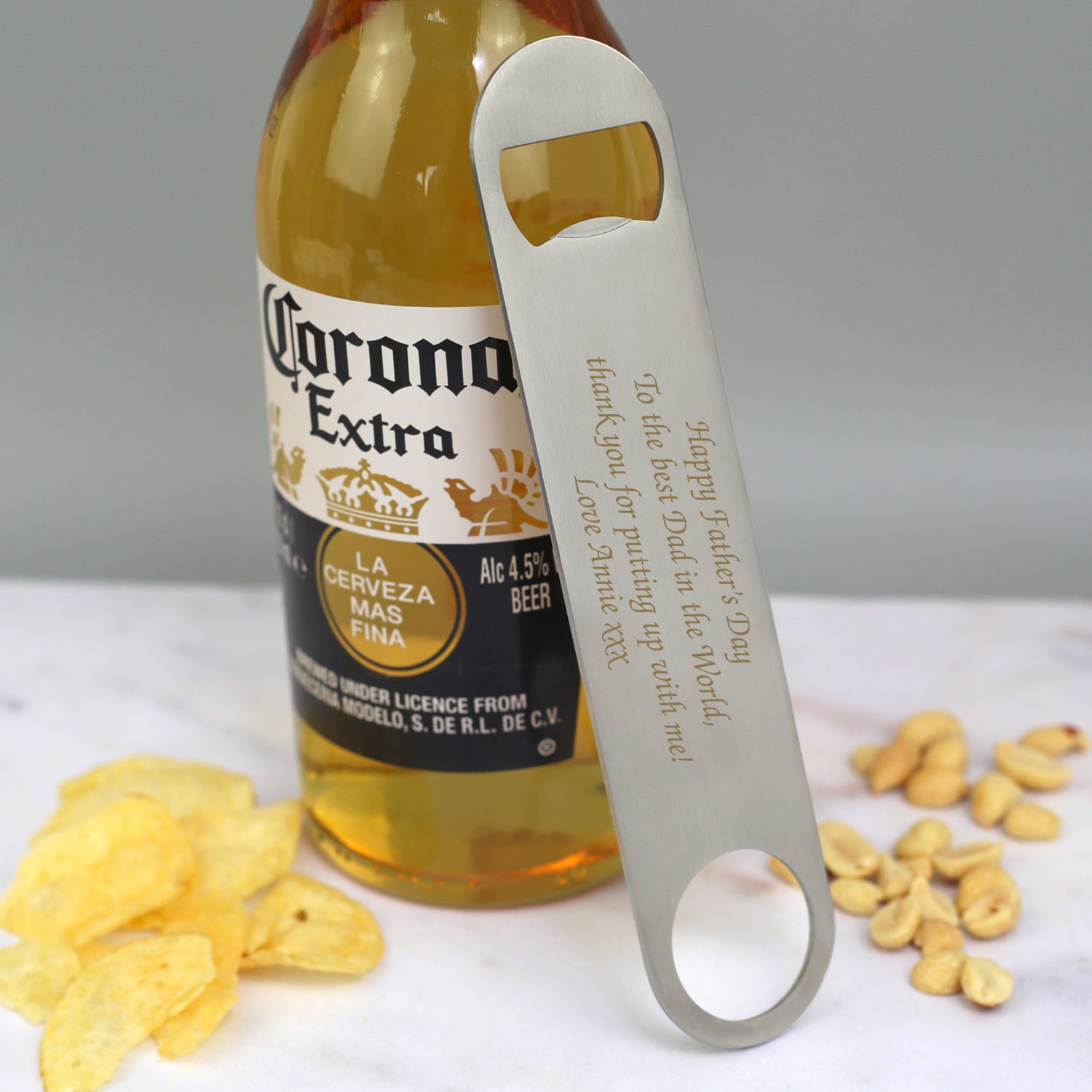 Personalised Any Message Silver Bar Blade Bottle Opener - Bar Blades