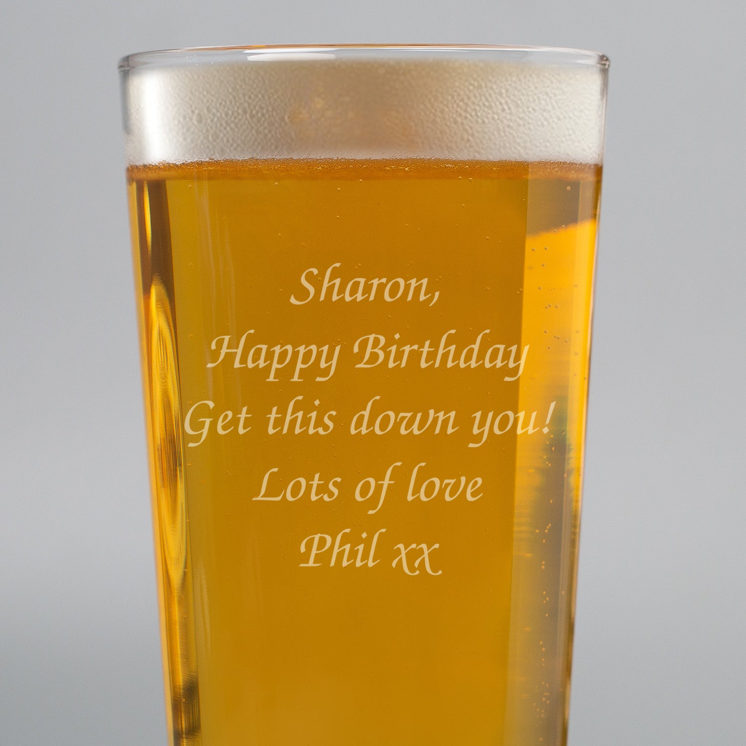 Personalised Any Message Pint Glass - Beer Glasses
