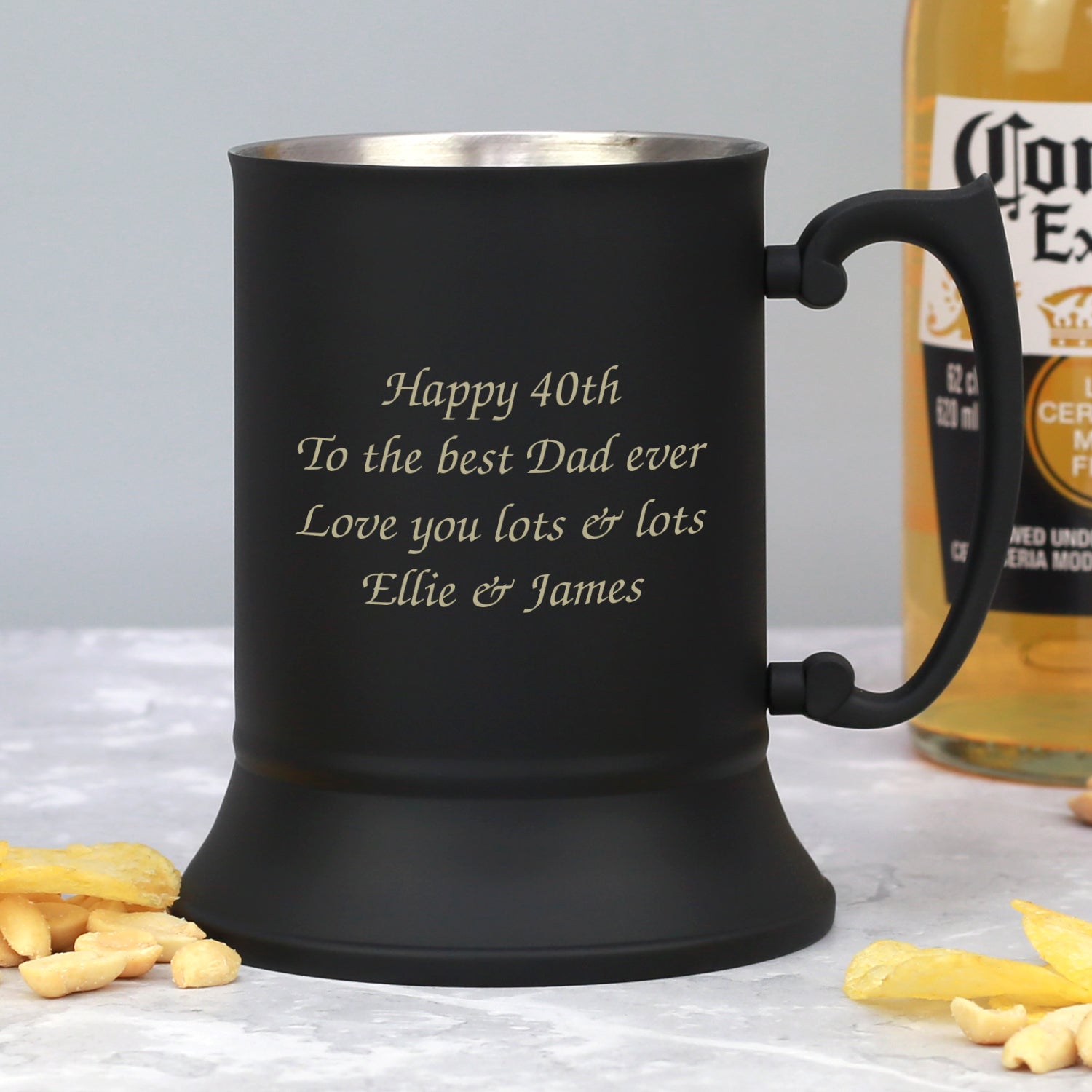 Personalised Message Matt Black Stainless Steel Tankard - Stainless Steel Tankards