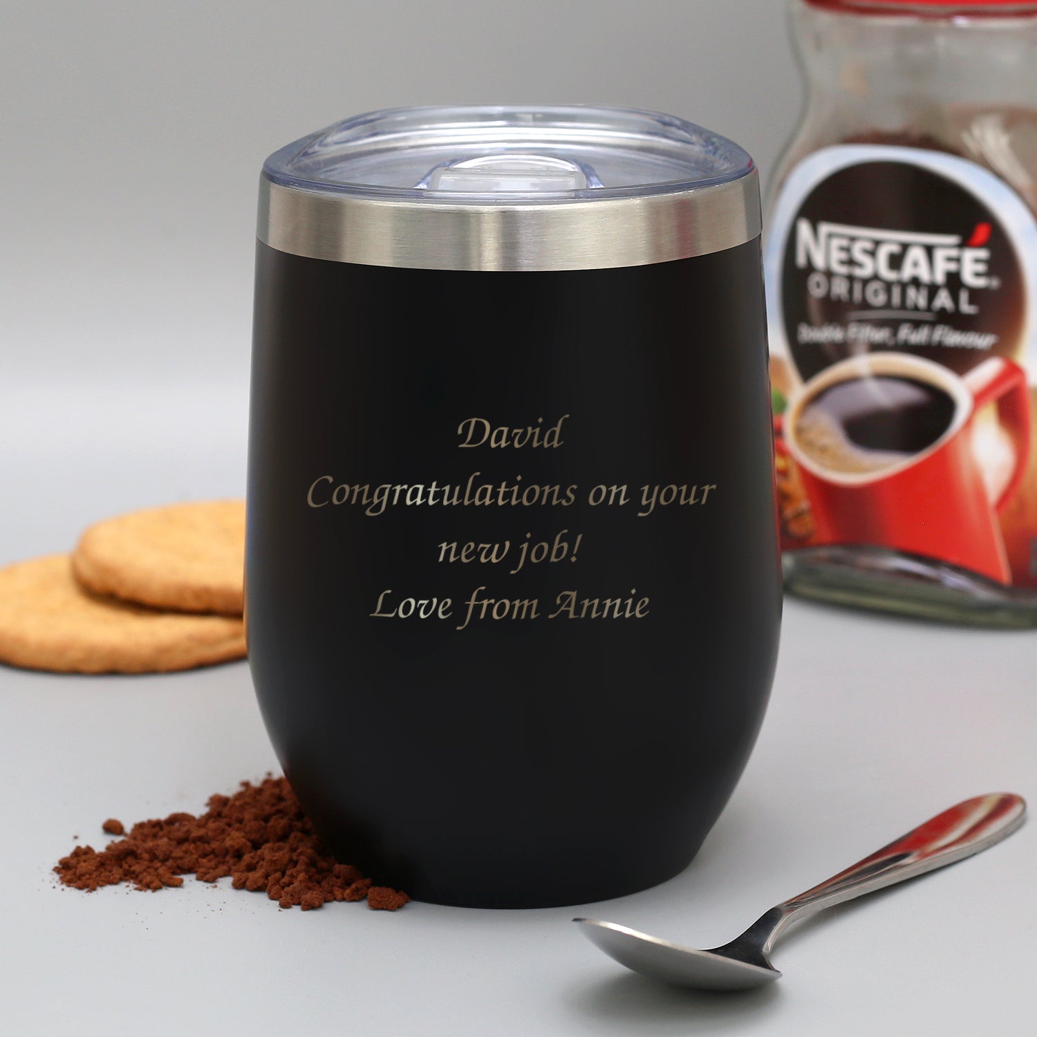 Personalised Any Message Thermos Insulated Travel Tumbler