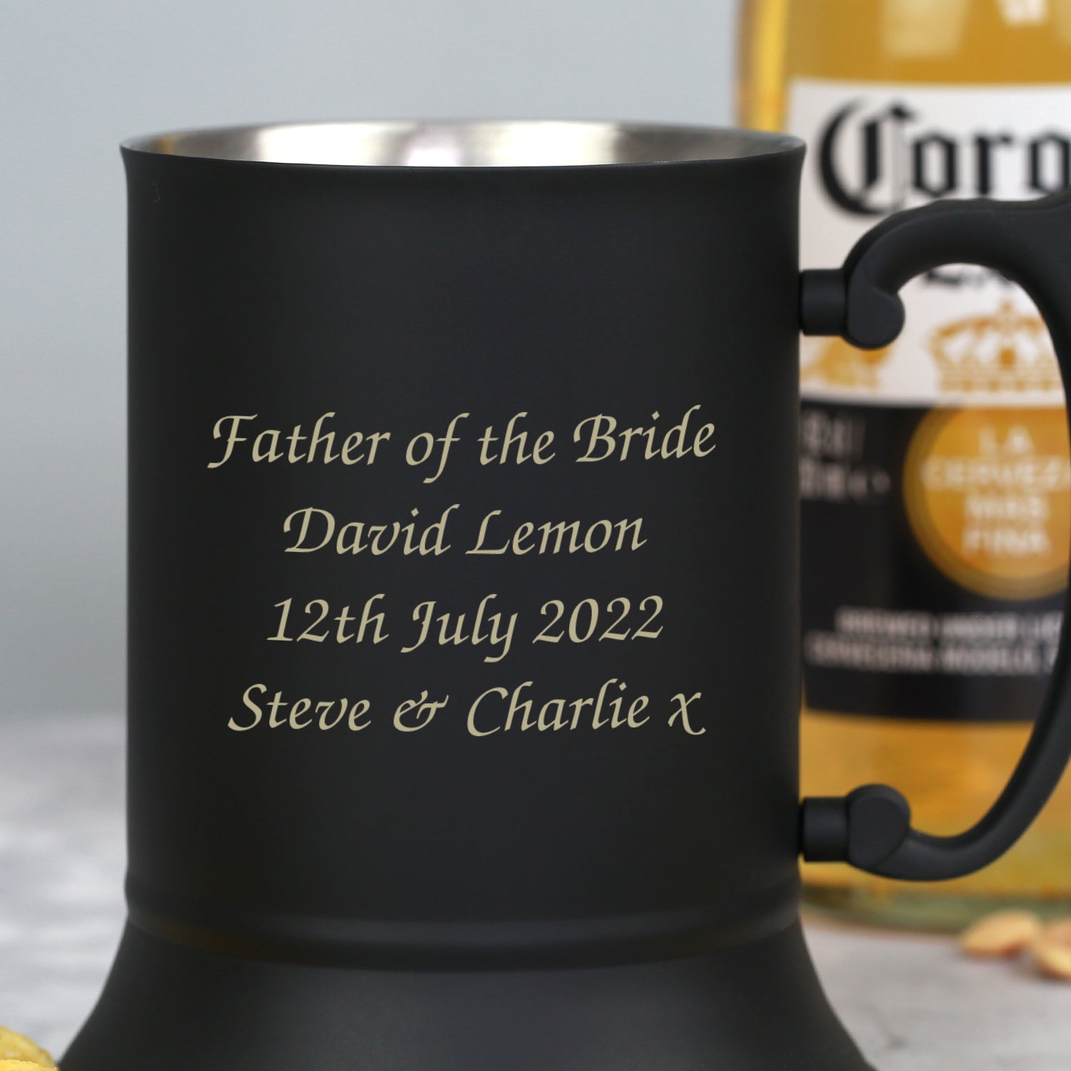 Personalised Message Matt Black Stainless Steel Tankard - Stainless Steel Tankards