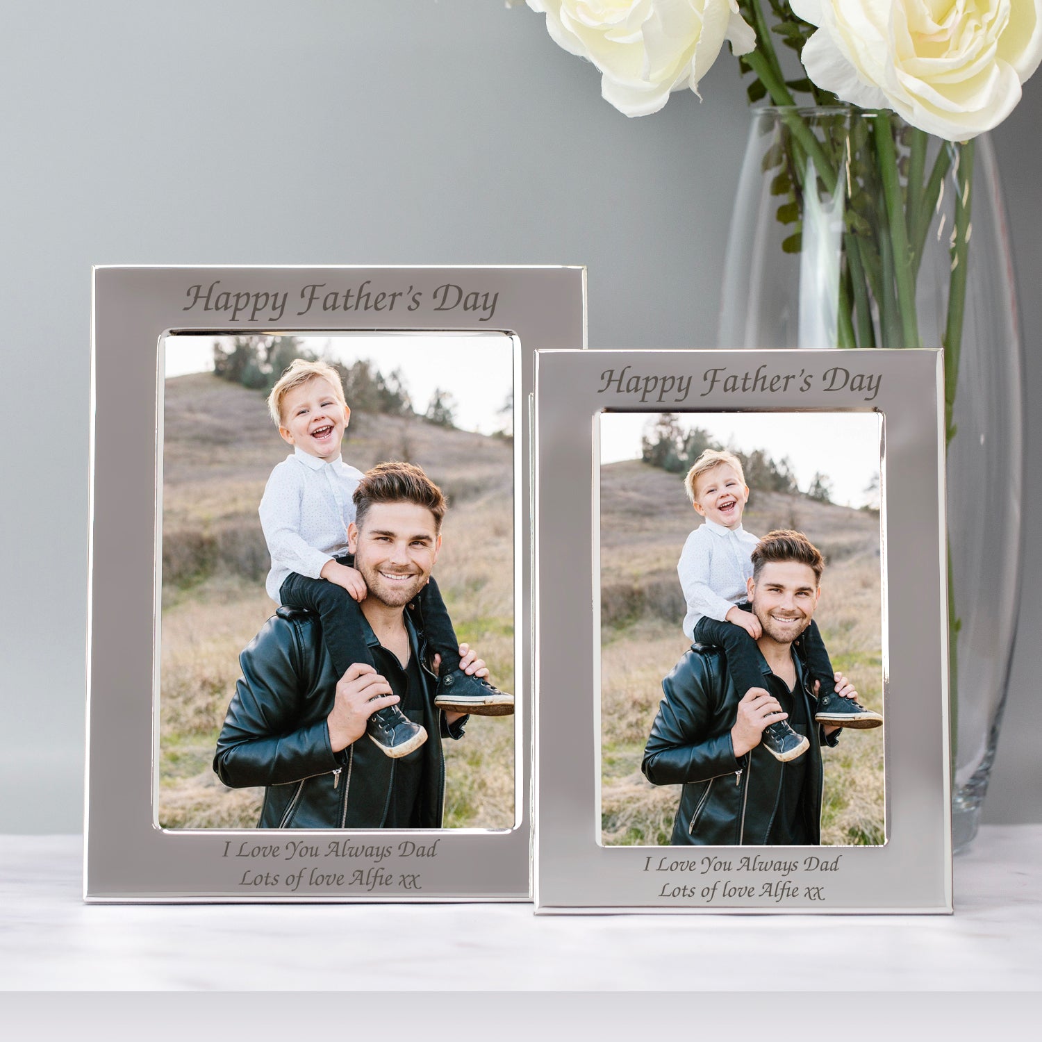 Personalised Silver 5x7 Any Message Photo Frame - Photo Frames