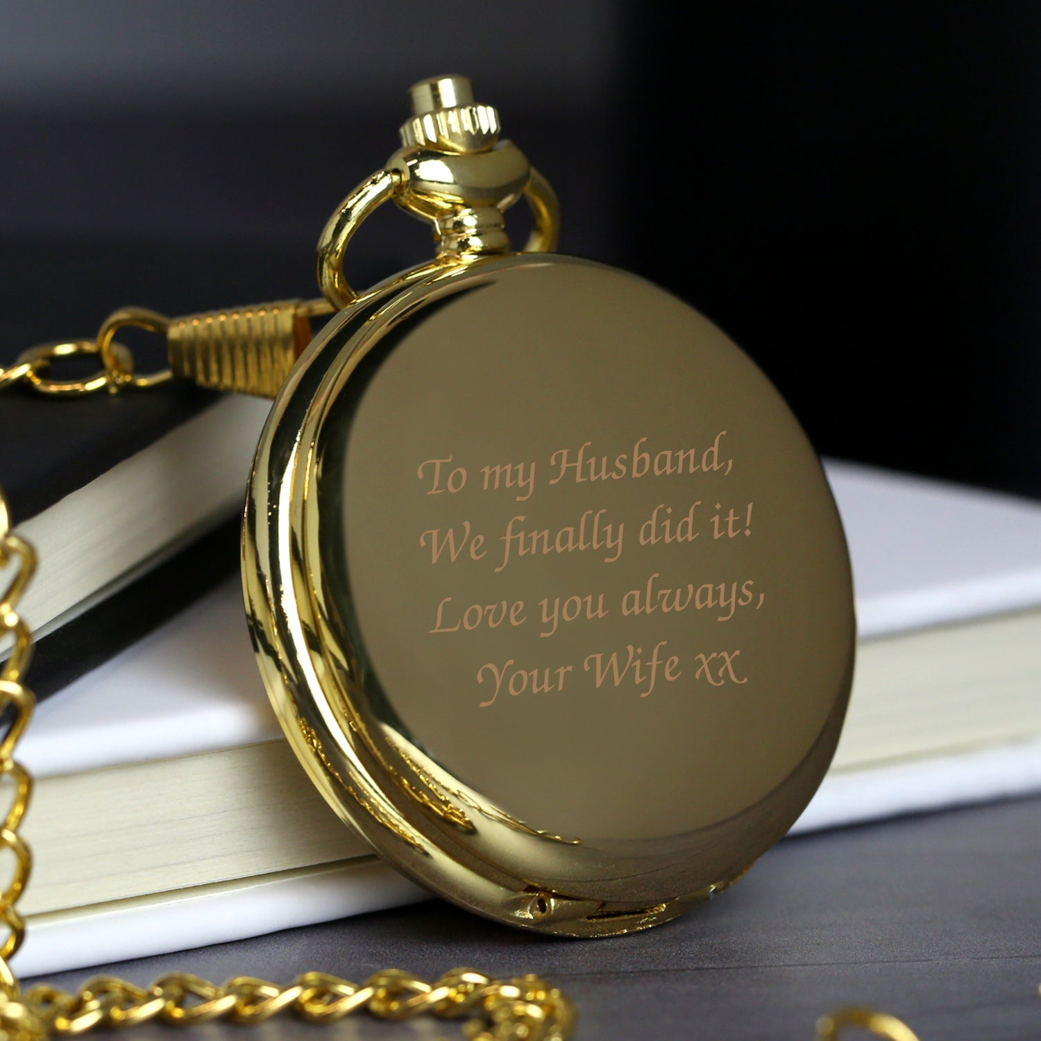 Personalised Message Gold Pocket Fob Watch - Pocket Watches