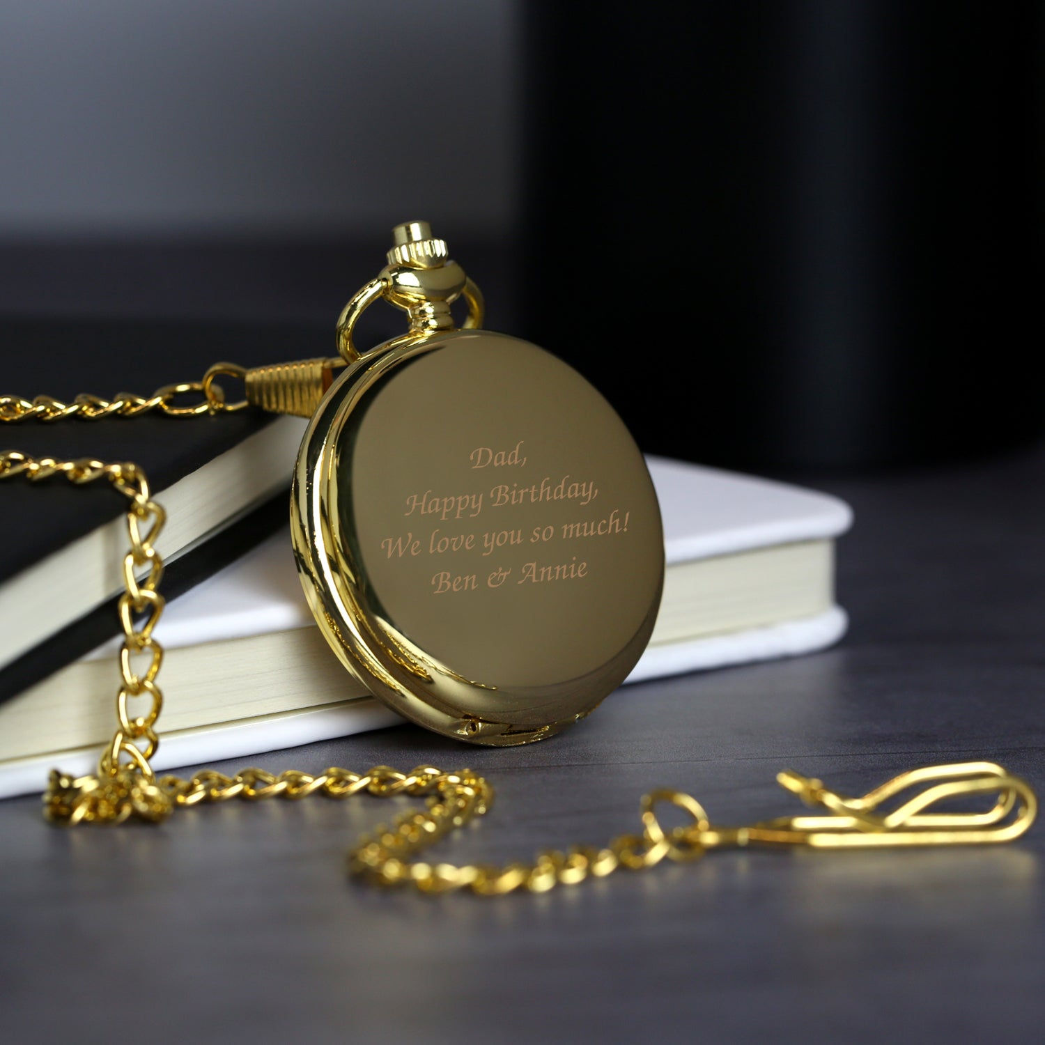 Personalised Message Gold Pocket Fob Watch - Pocket Watches