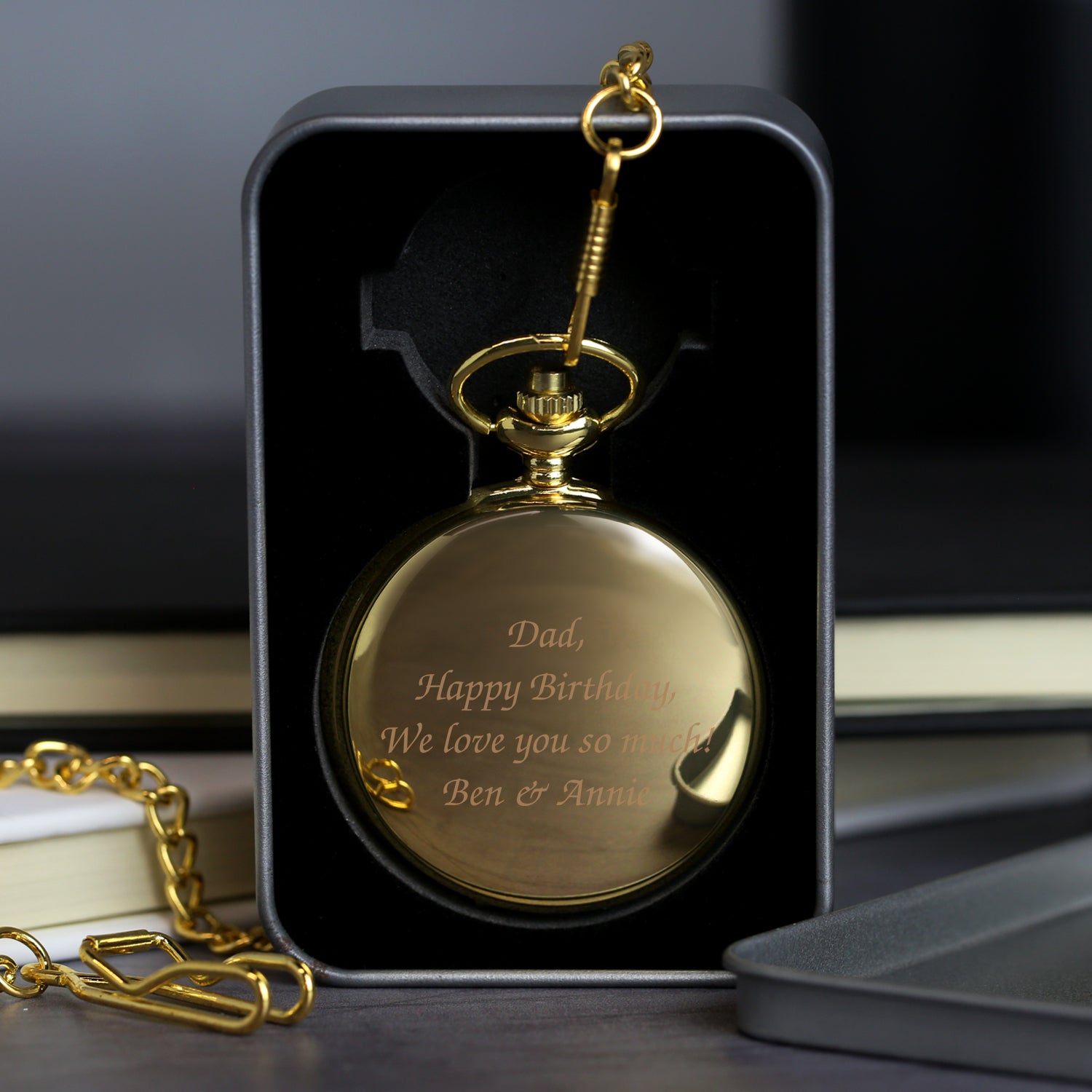 Personalised Message Gold Pocket Fob Watch - Pocket Watches
