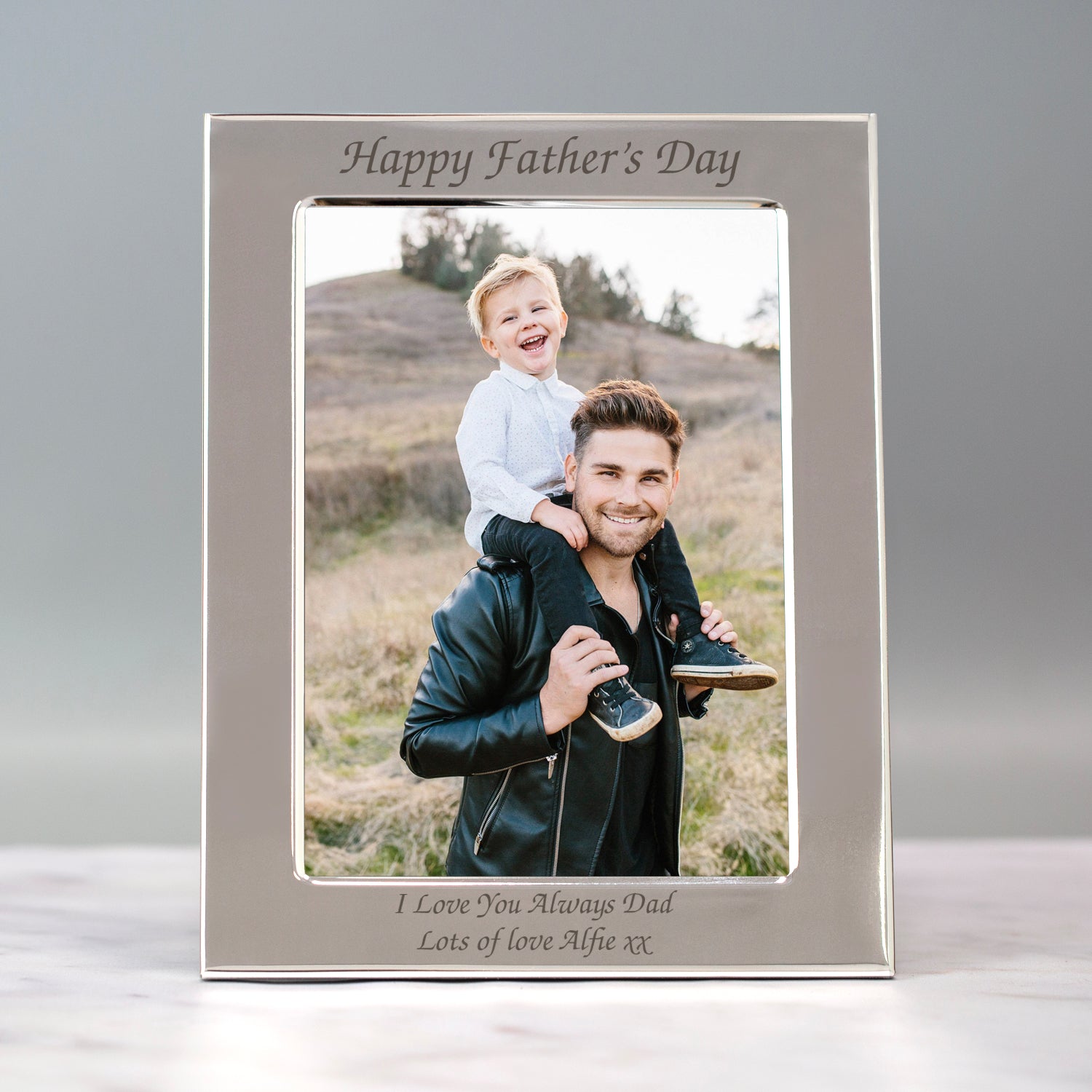 Personalised Silver 5x7 Any Message Photo Frame - Photo Frames