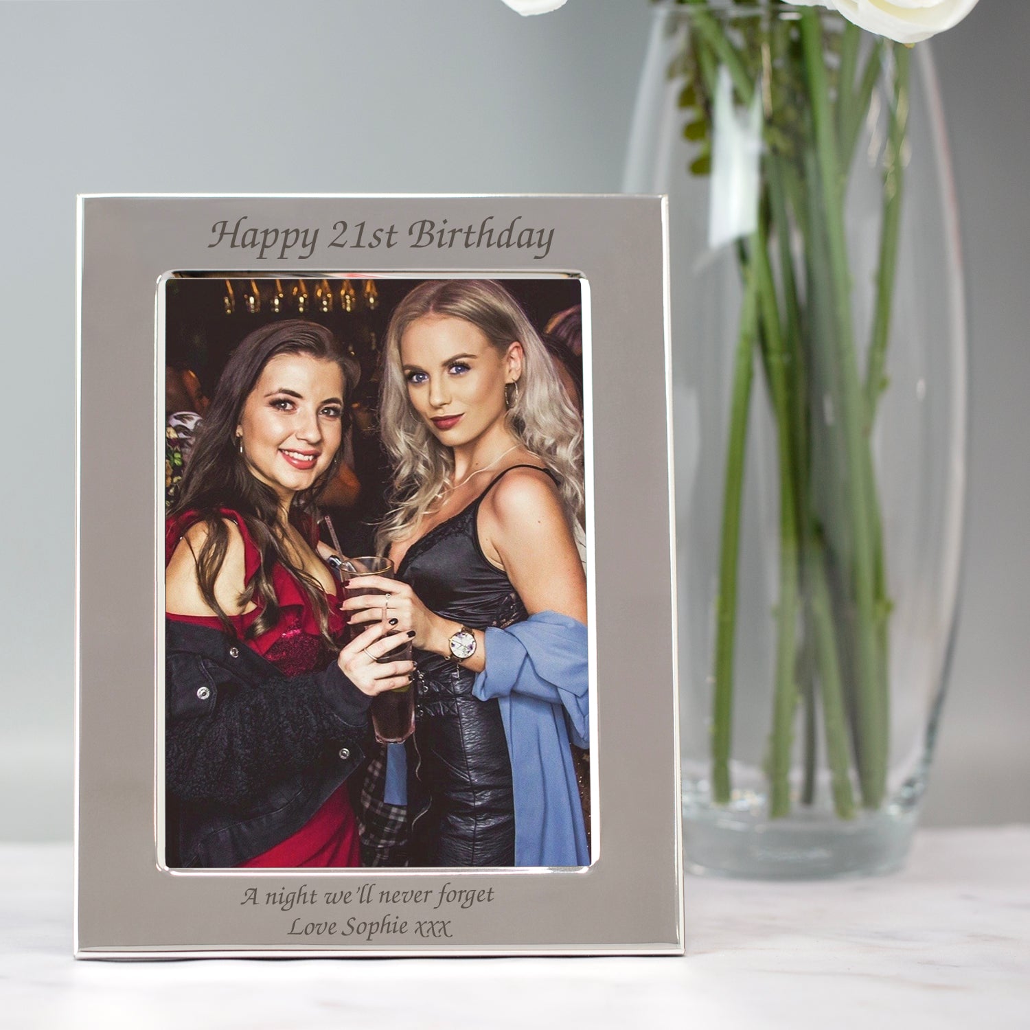 Personalised Silver 5x7 Any Message Photo Frame - Photo Frames