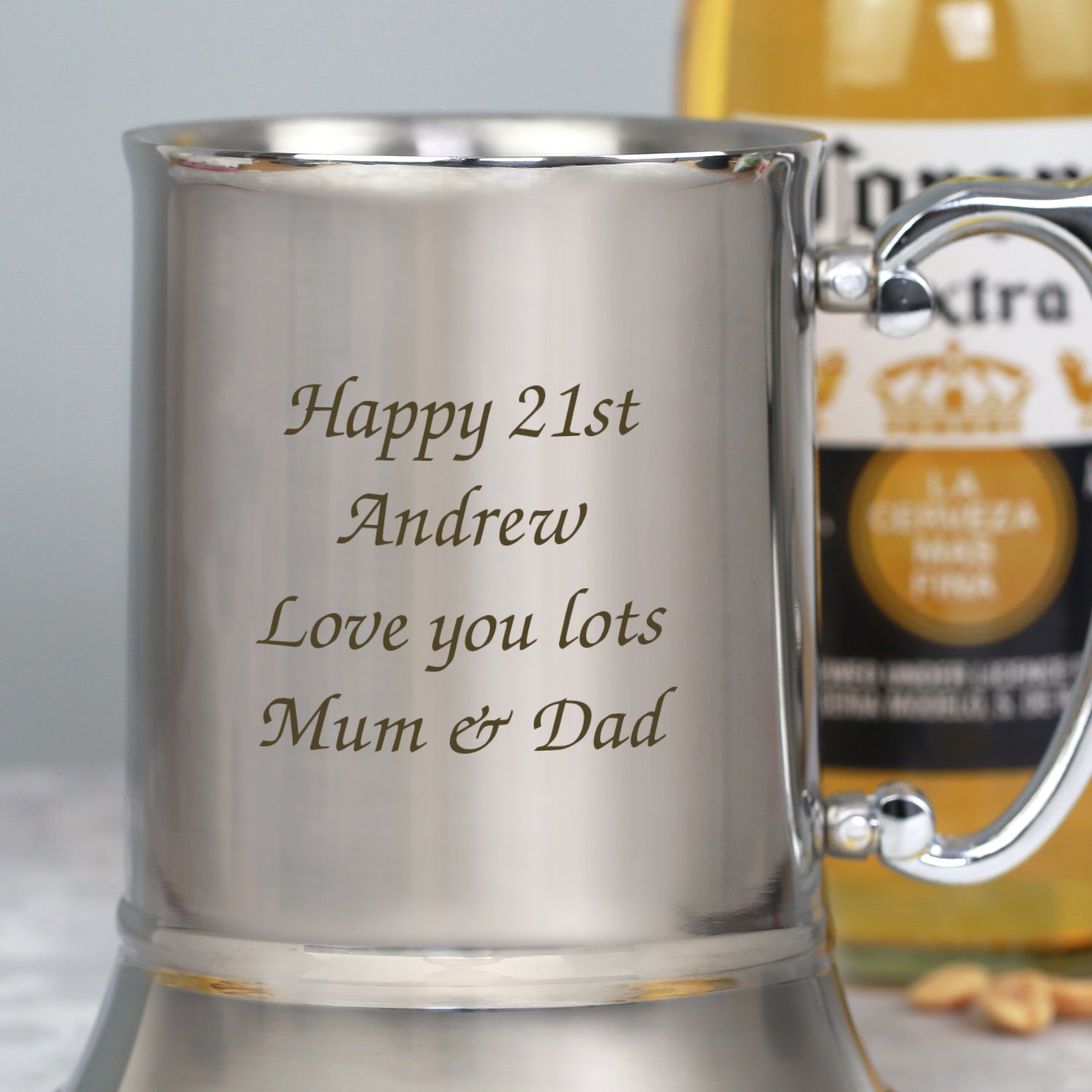 Personalised Message Silver Stainless Steel Tankard - Stainless Steel Tankards