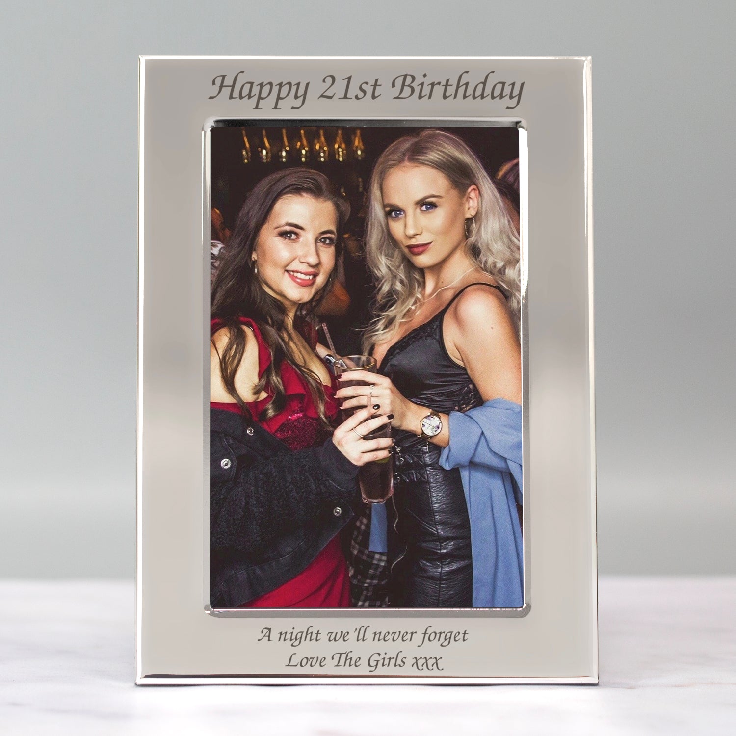 Personalised Silver 4x6 Any Message Photo Frame - Photo Frames