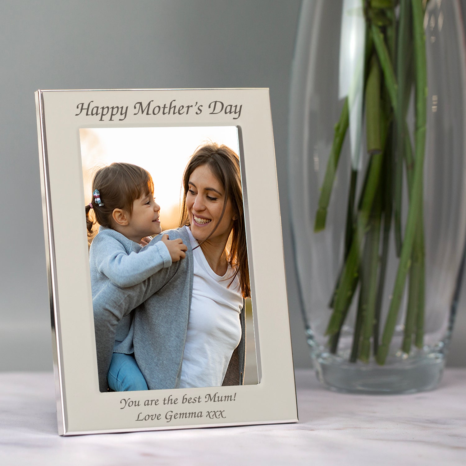 Personalised Silver 4x6 Any Message Photo Frame - Photo Frames
