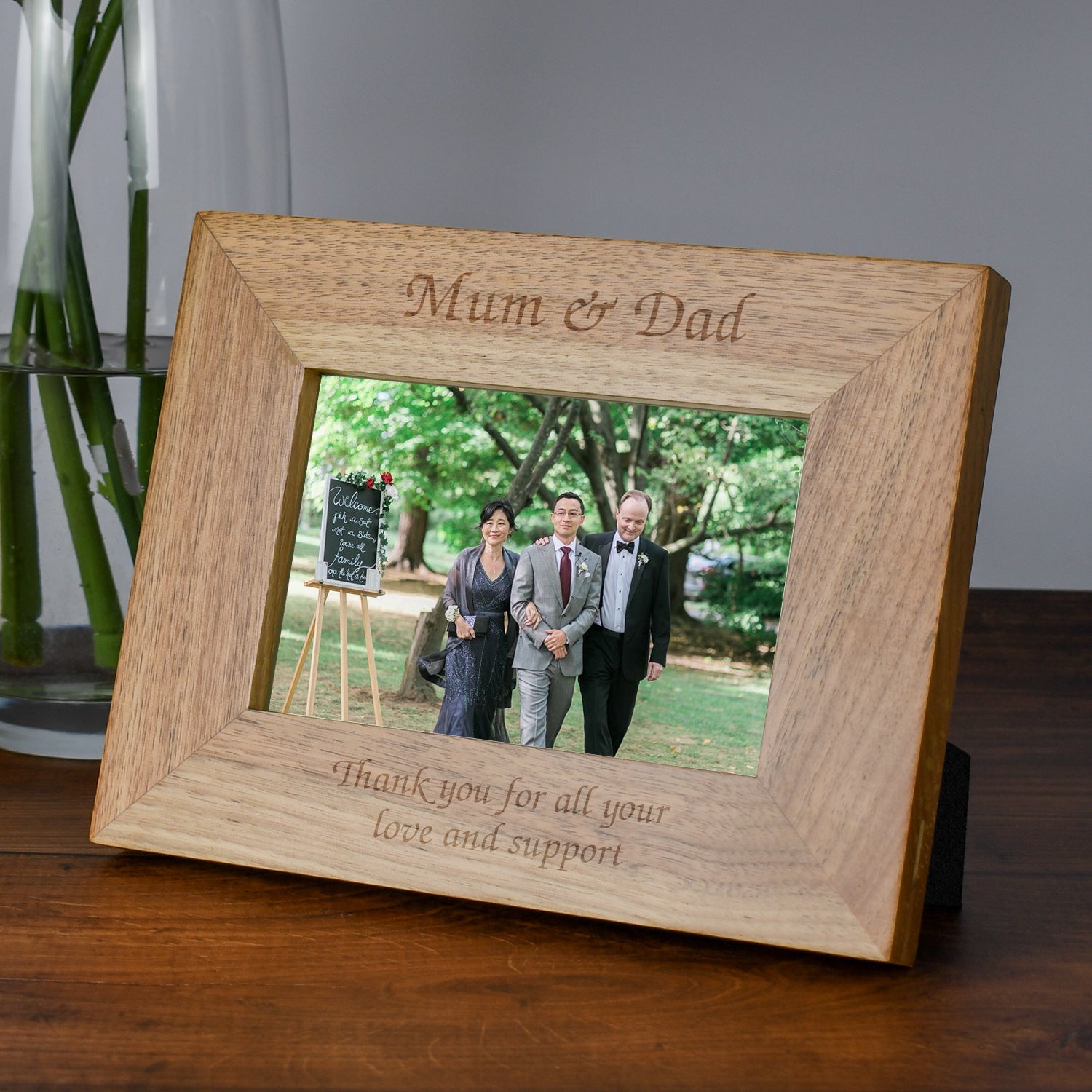 Personalised Wooden 6x4 Landscape Any Message Frame - Photo Frames