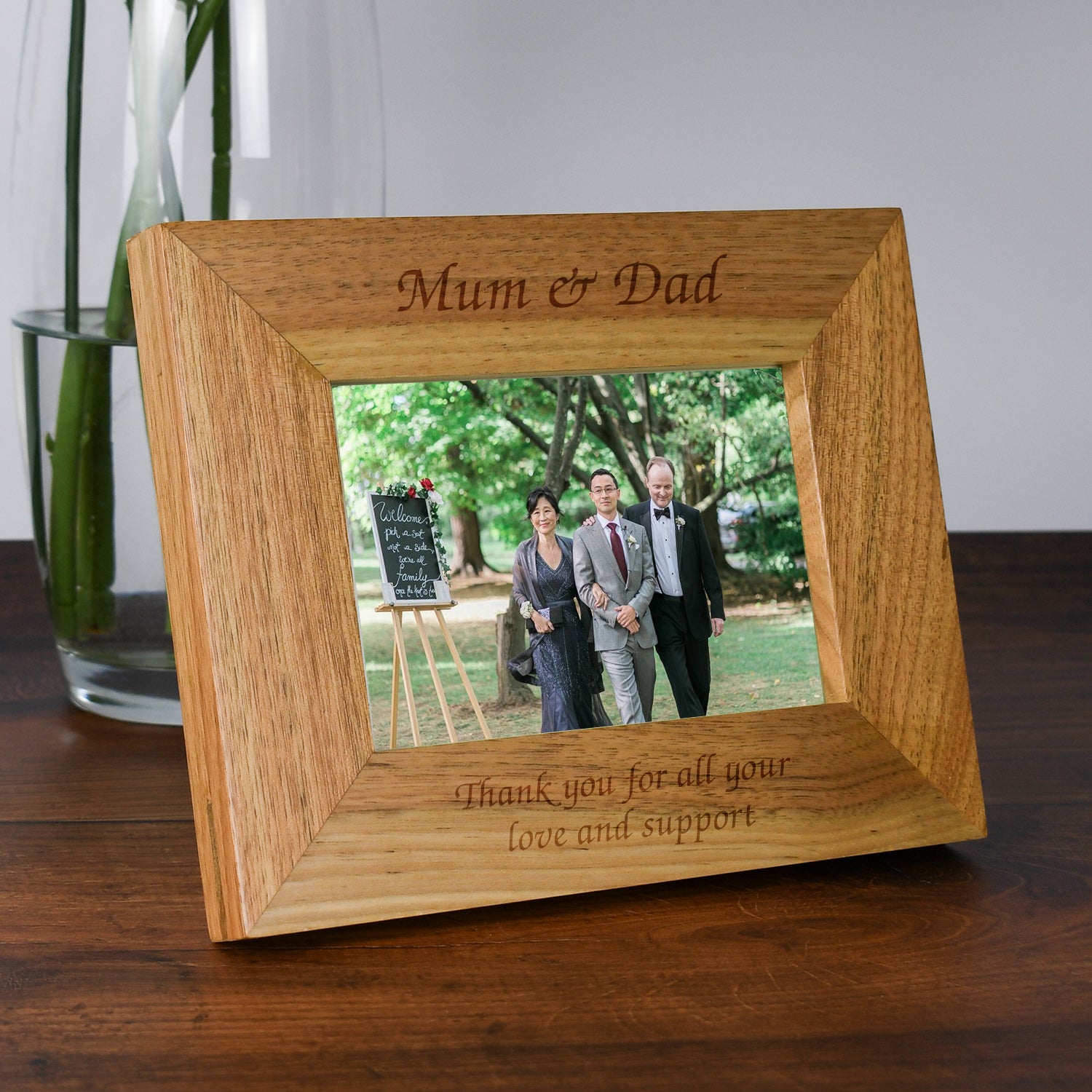 Personalised Wooden 6x4 Landscape Any Message Frame - Photo Frames