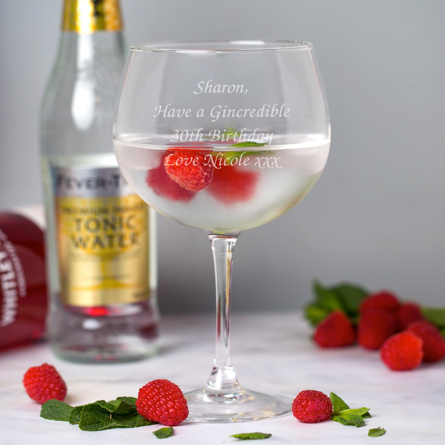 Personalised Balloon Gin Glass | Engraved Any Message - Balloon Glass