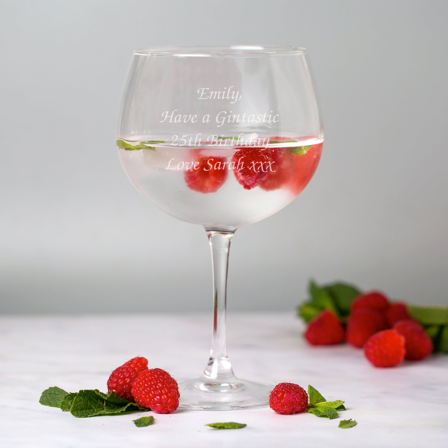 Personalised Balloon Gin Glass | Engraved Any Message - Balloon Glass