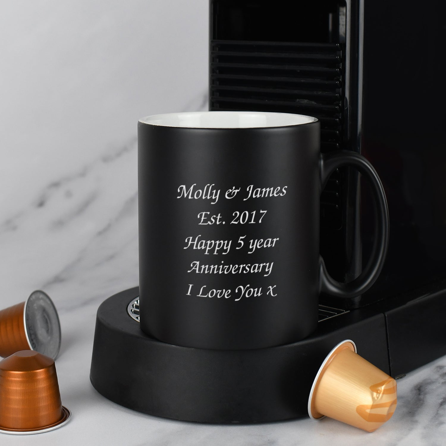 Personalised Any Message Mug - Black - Mugs
