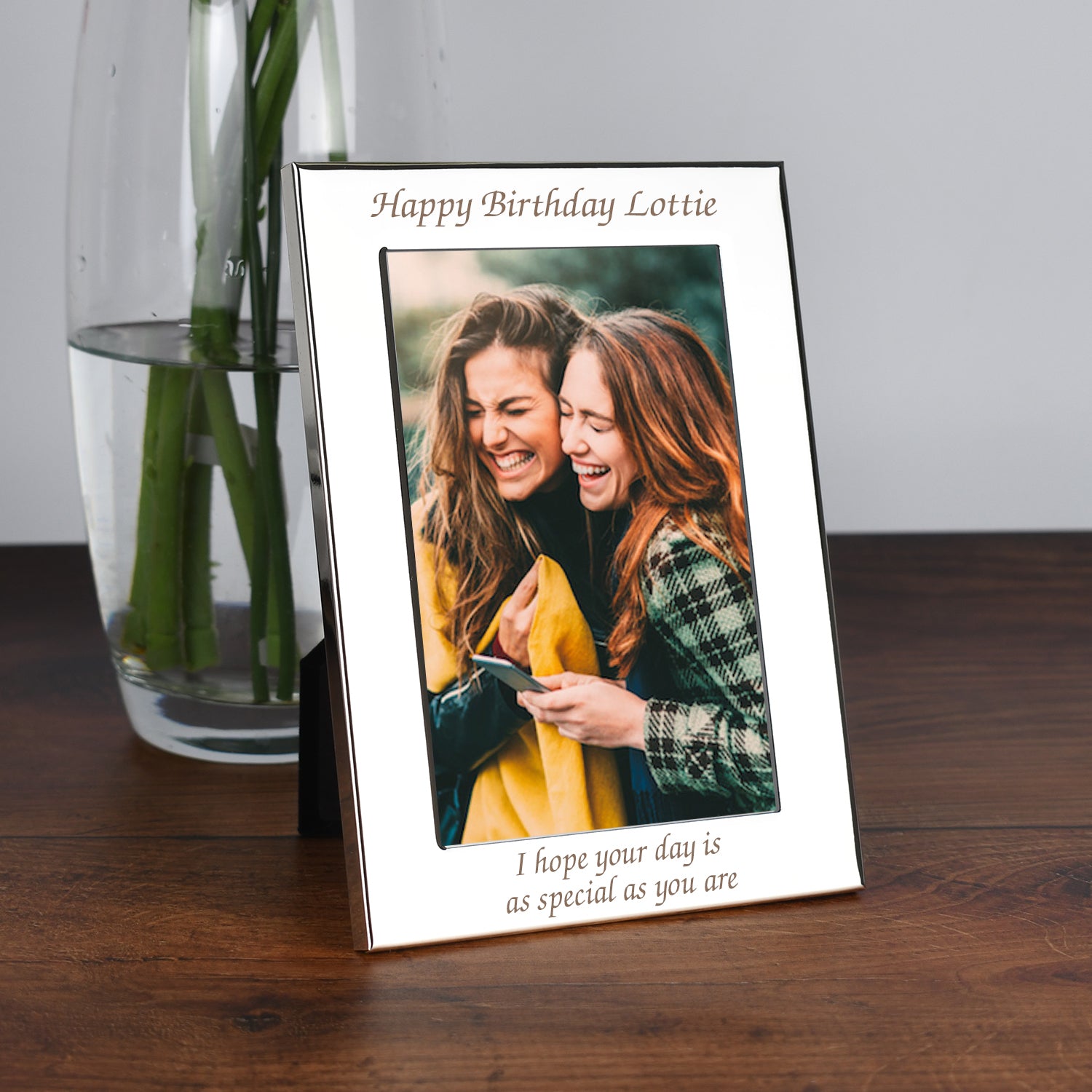 Personalised Silver 4x6 Any Message Photo Frame - Photo Frames