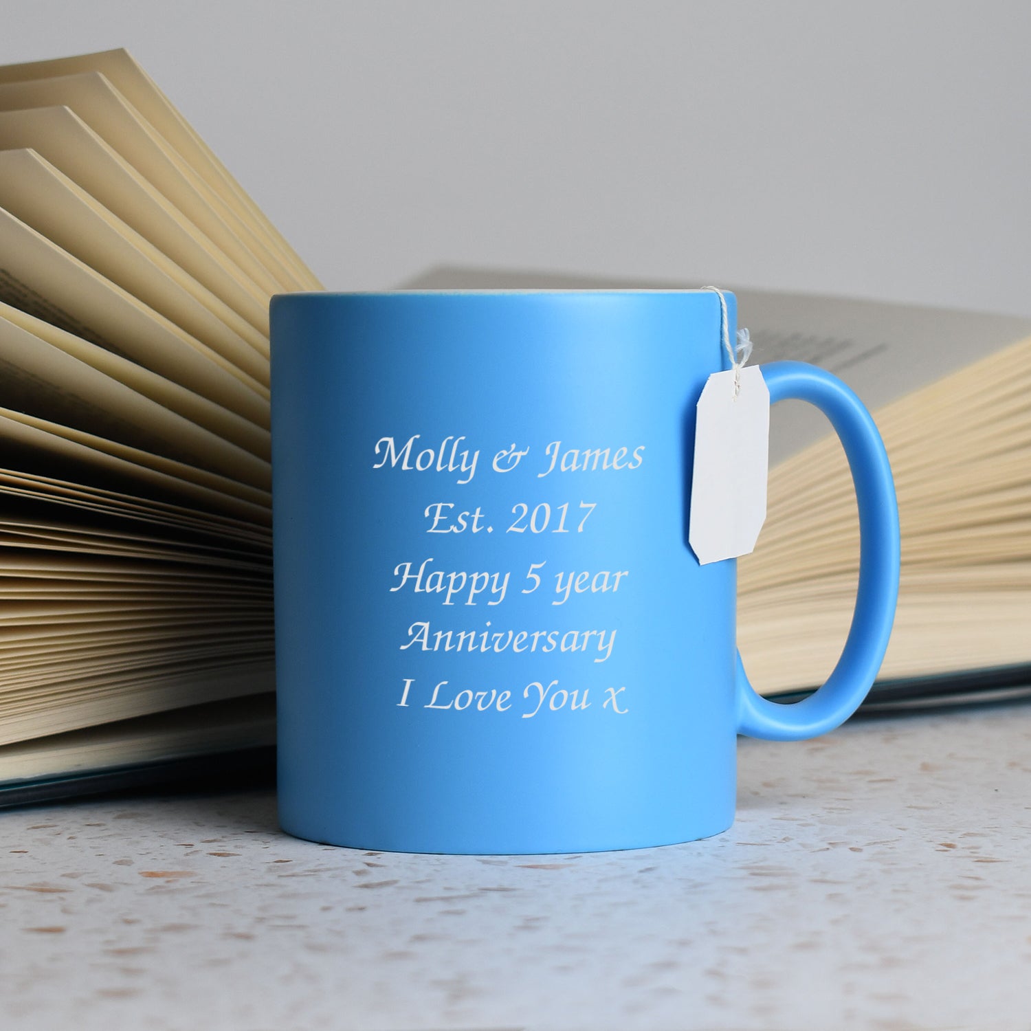 Personalised Any Message Mug - Light Blue - Mugs