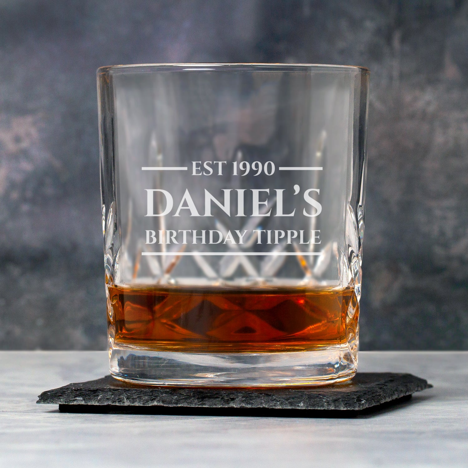 Personalised Established Crystal Panel Glass Tumbler - Glass Tumblers