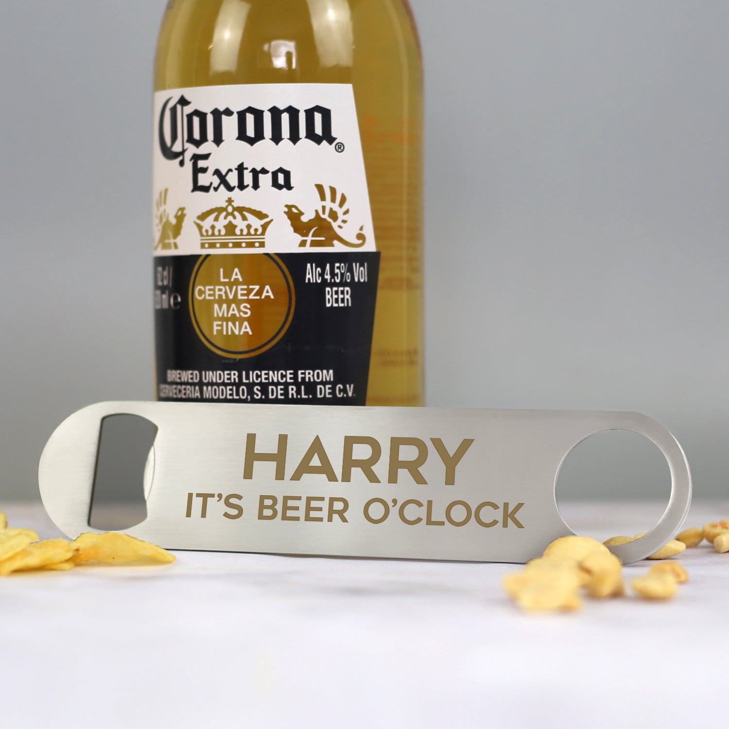 Personalised Beer O’Clock Silver Bar Blade Bottle Opener - Bar Blades