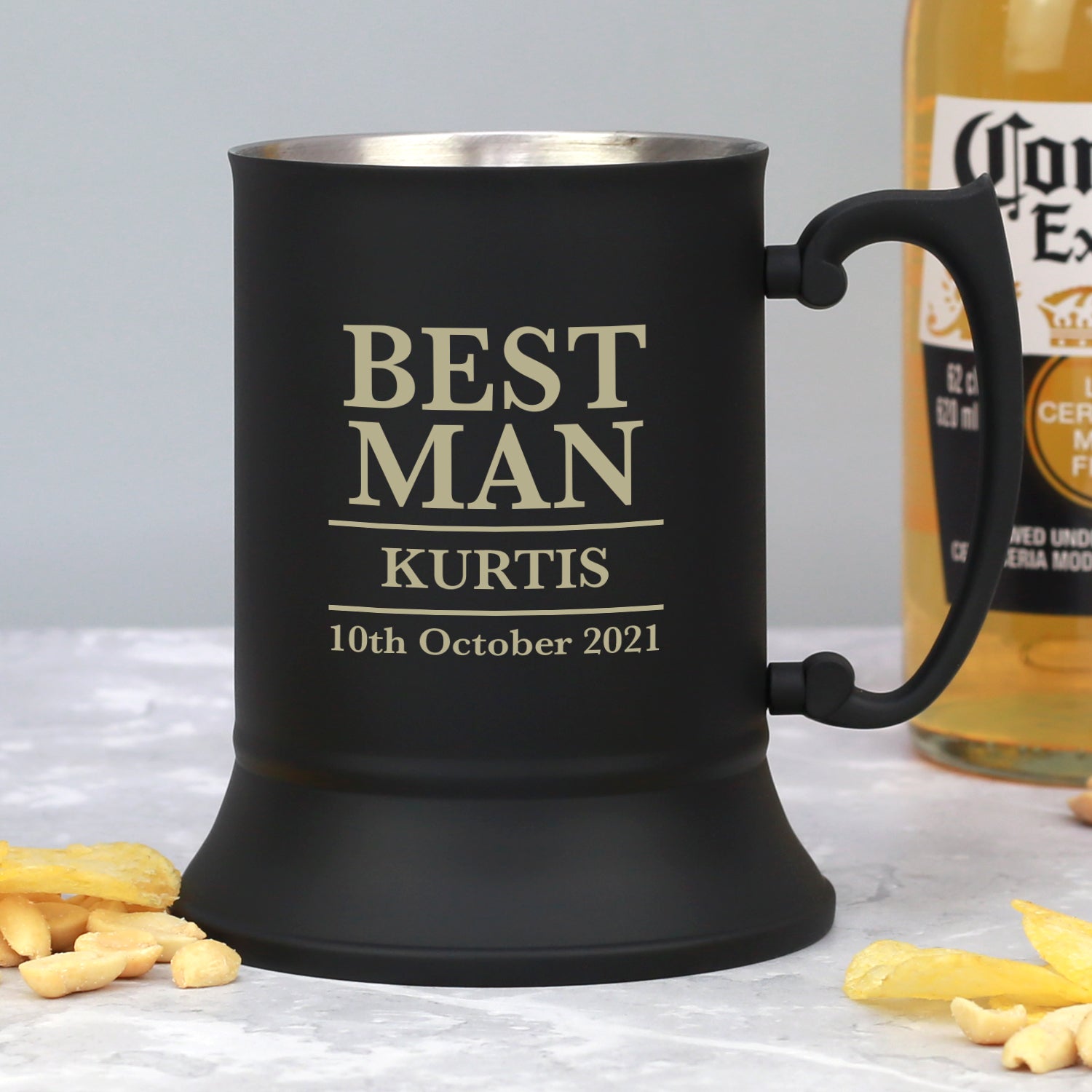 Personalised Best Man Matt Black Stainless Steel Tankard - Stainless Steel Tankards