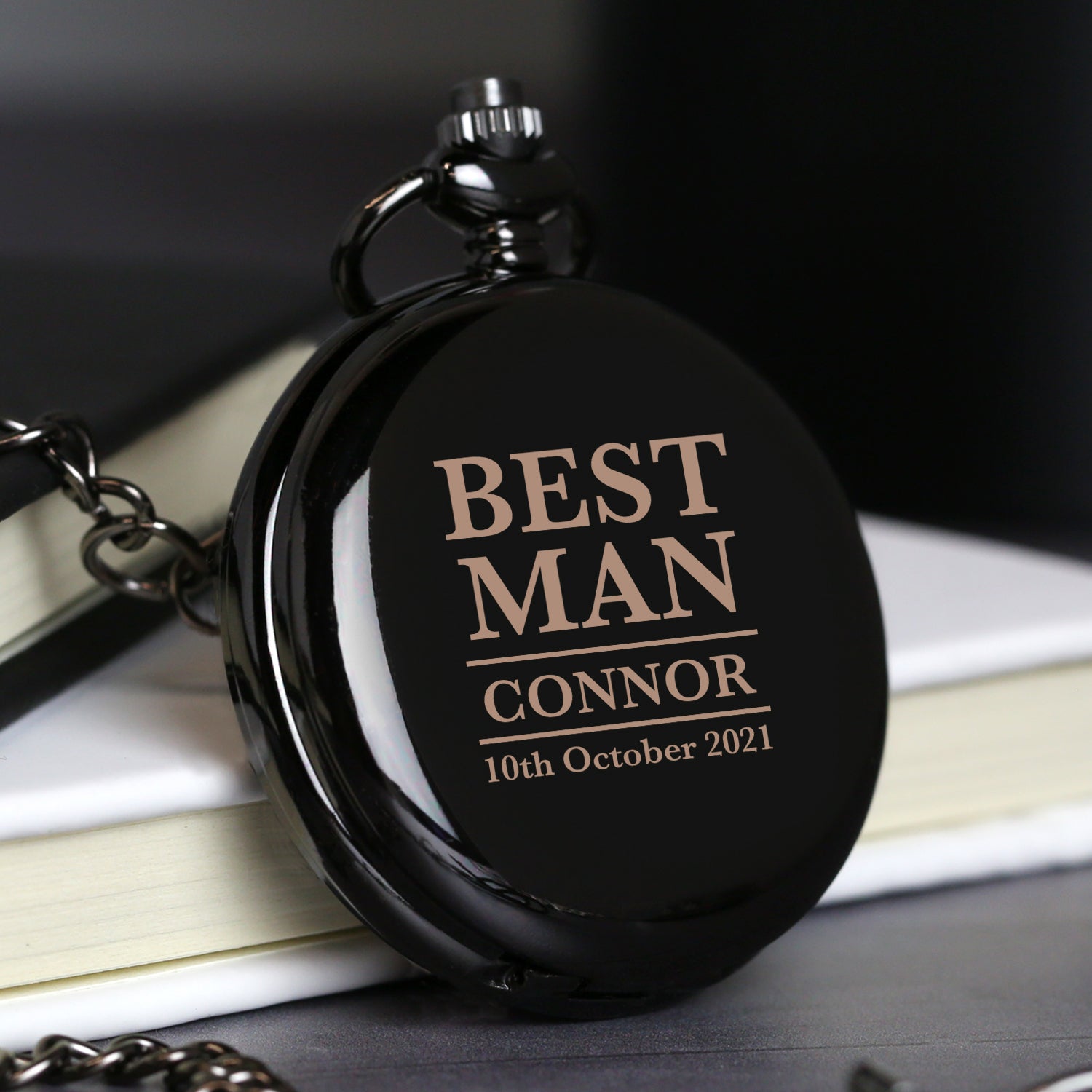 Personalised Any Role Black Pocket Fob Watch - Pocket Watches