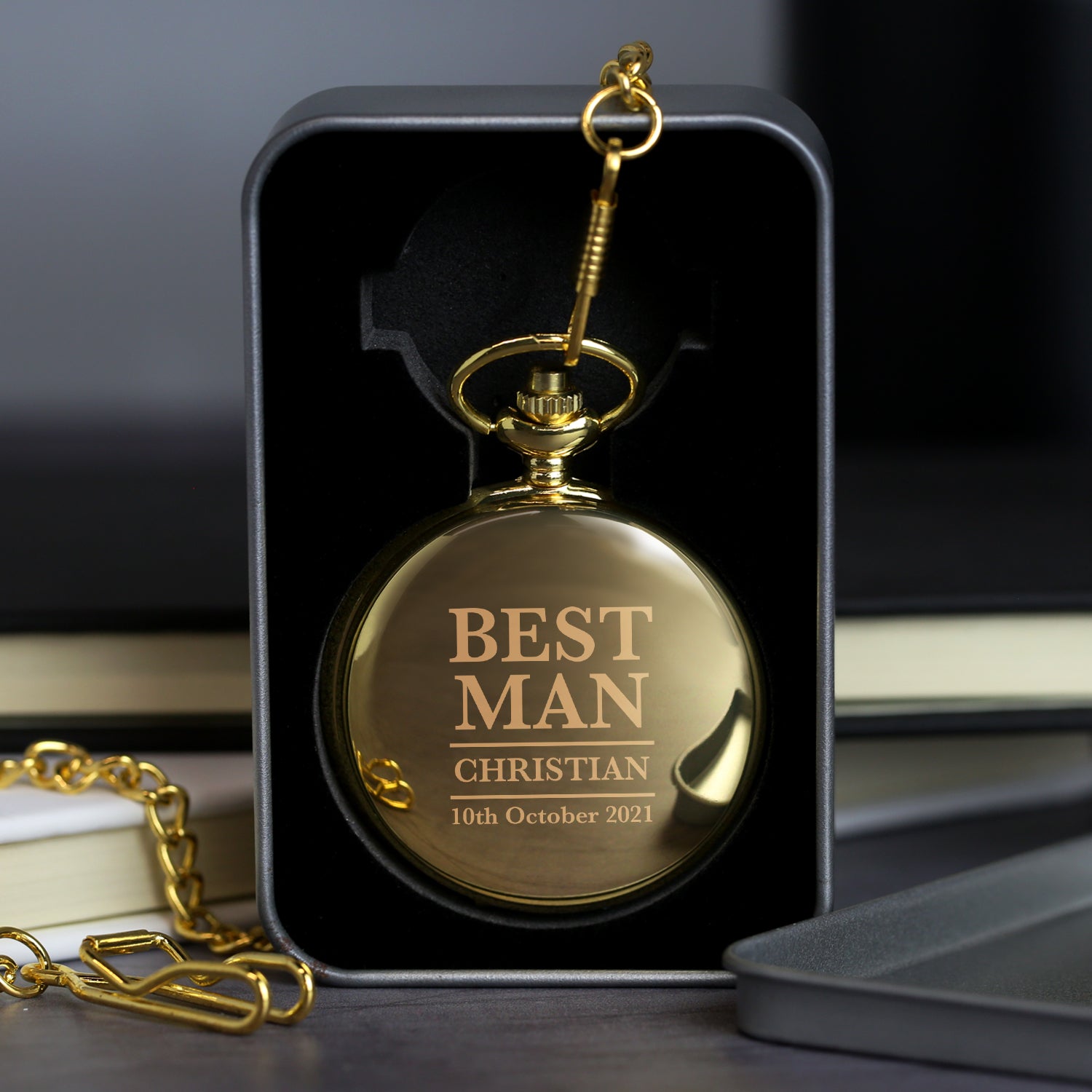 Personalised Best Man Gold Pocket Fob Watch - Pocket Watches