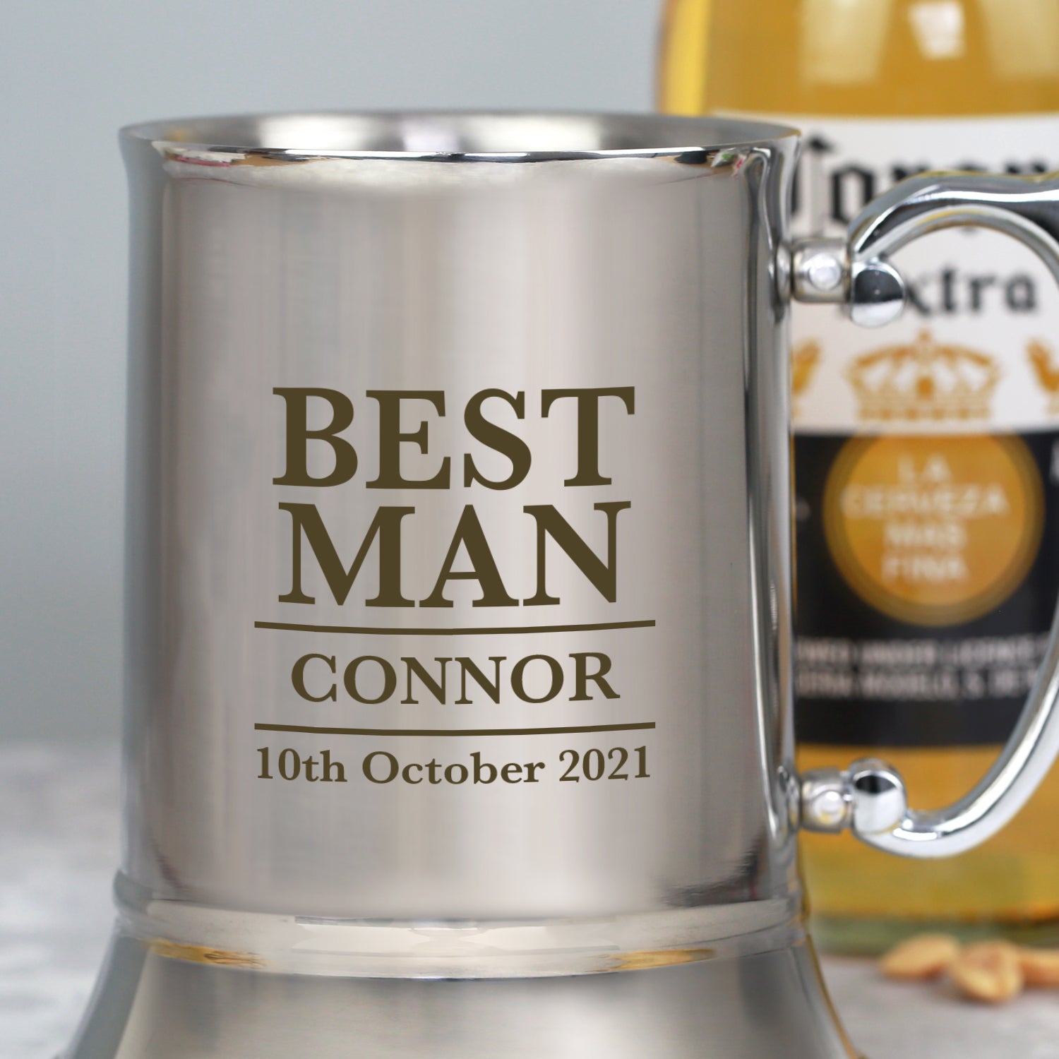 Personalised Best Man Silver Stainless Steel Tankard - Stainless Steel Tankards