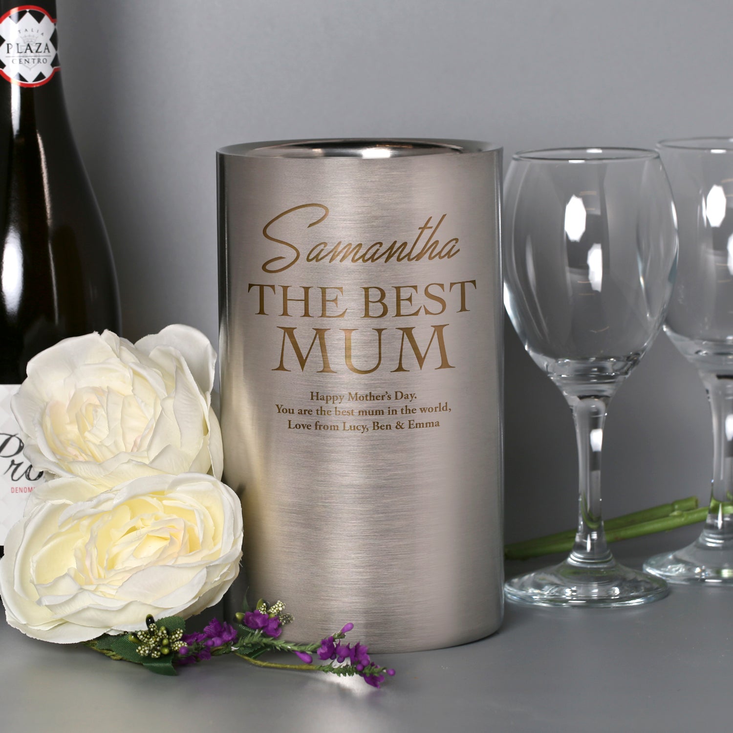 Personalised The Best Mum Stainless Steel Wine Cooler - Wine Coolers