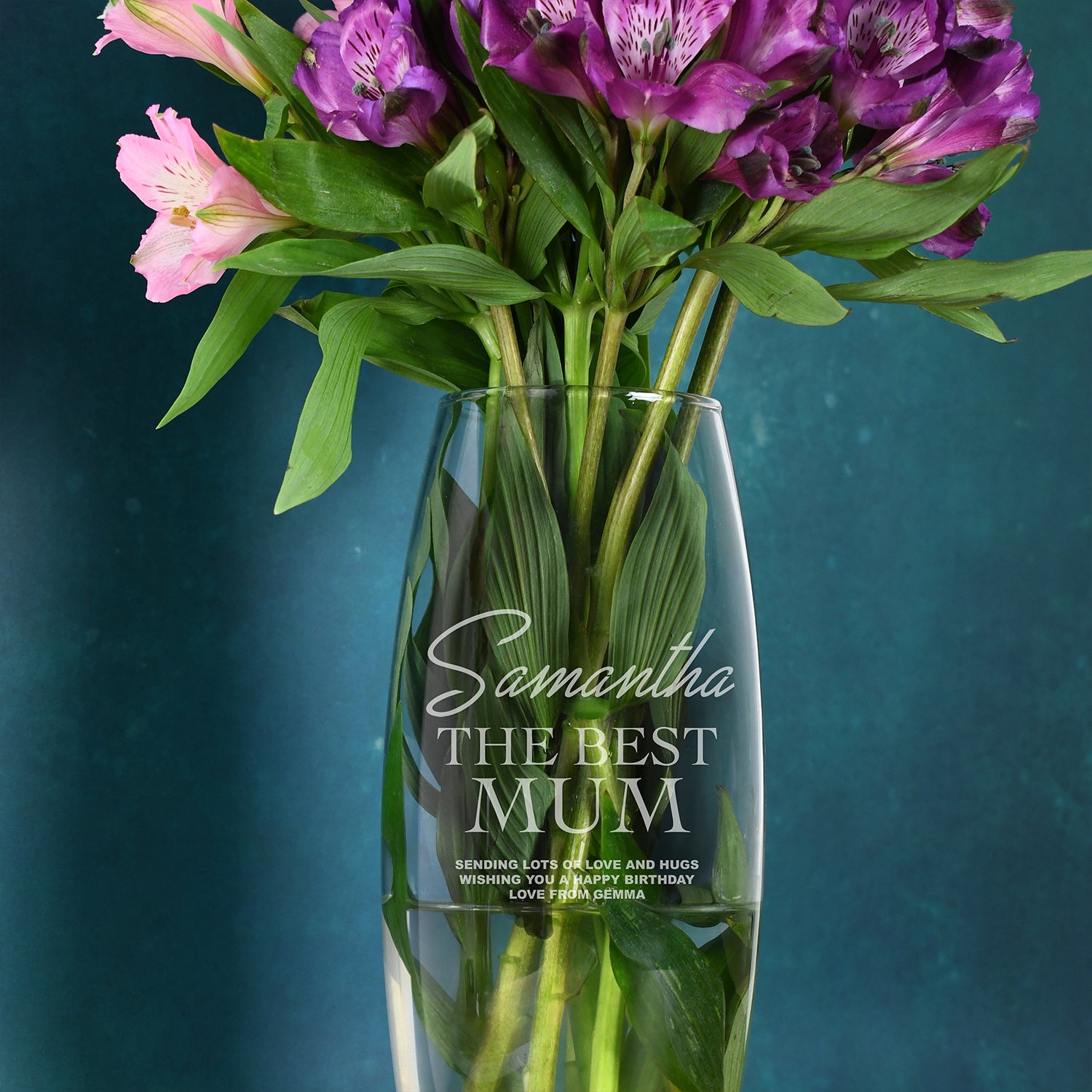 Personalised The Best Mum Glass Bullet Vase - Bullet Vase