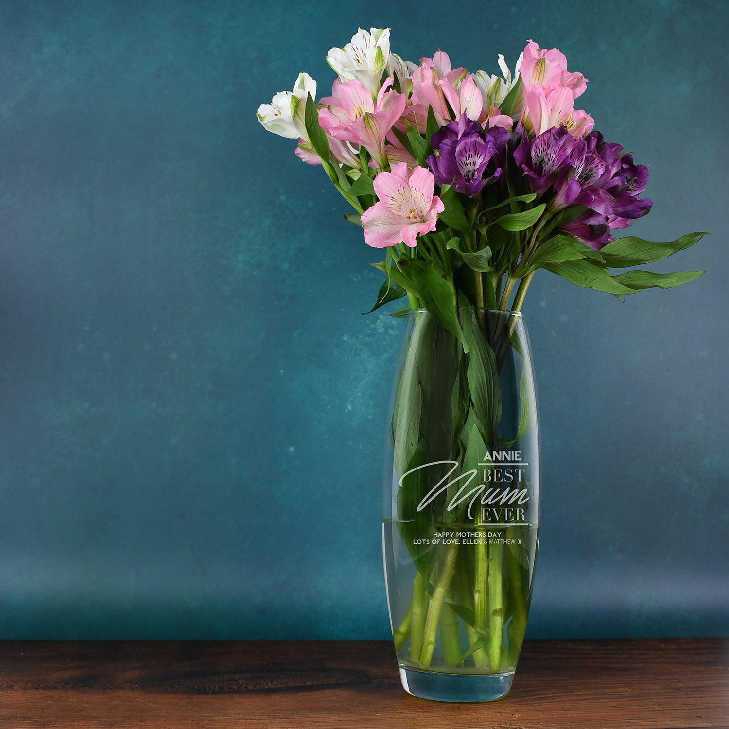 Personalised Best Mum Ever Glass Bullet Vase - Bullet Vase