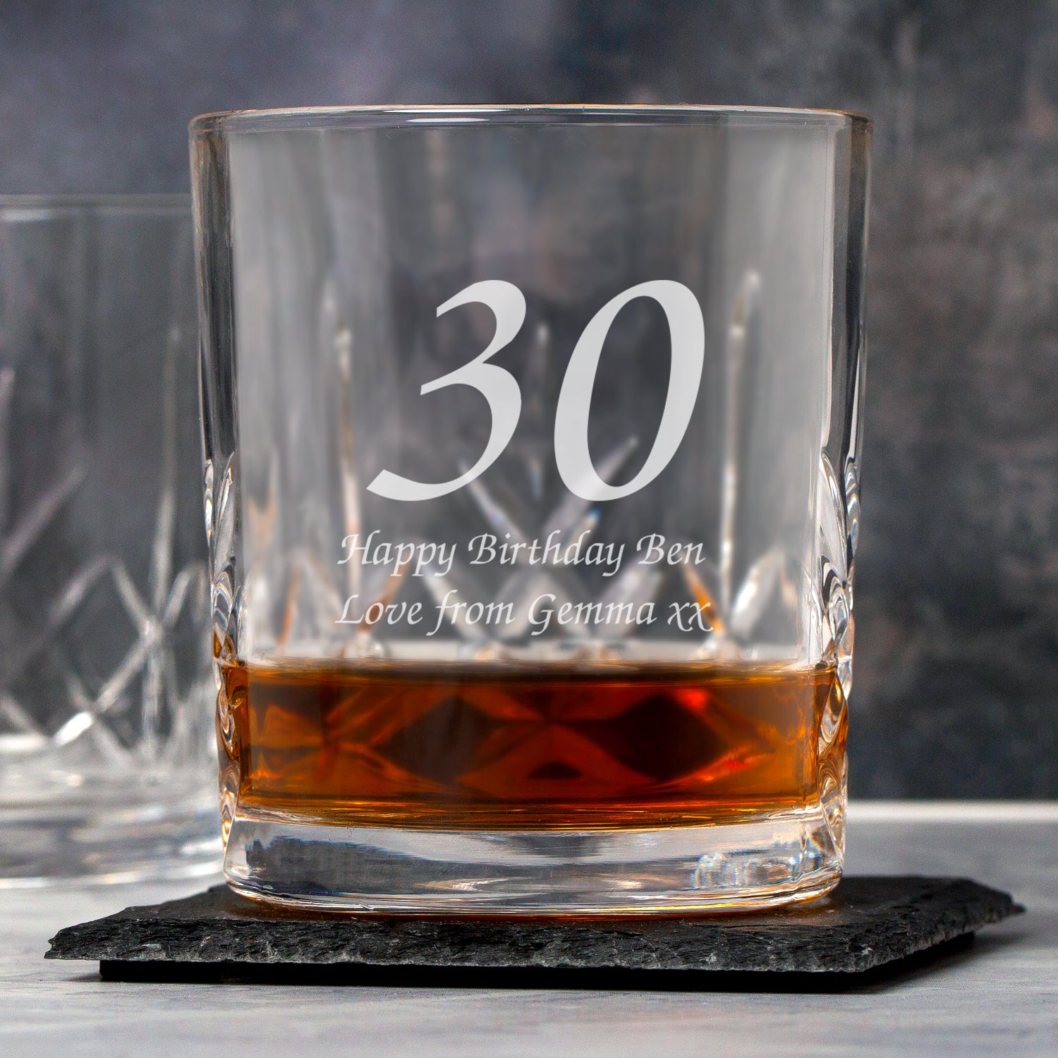 Personalised Birthday Age Crystal Panel Glass Tumbler - Glass Tumblers
