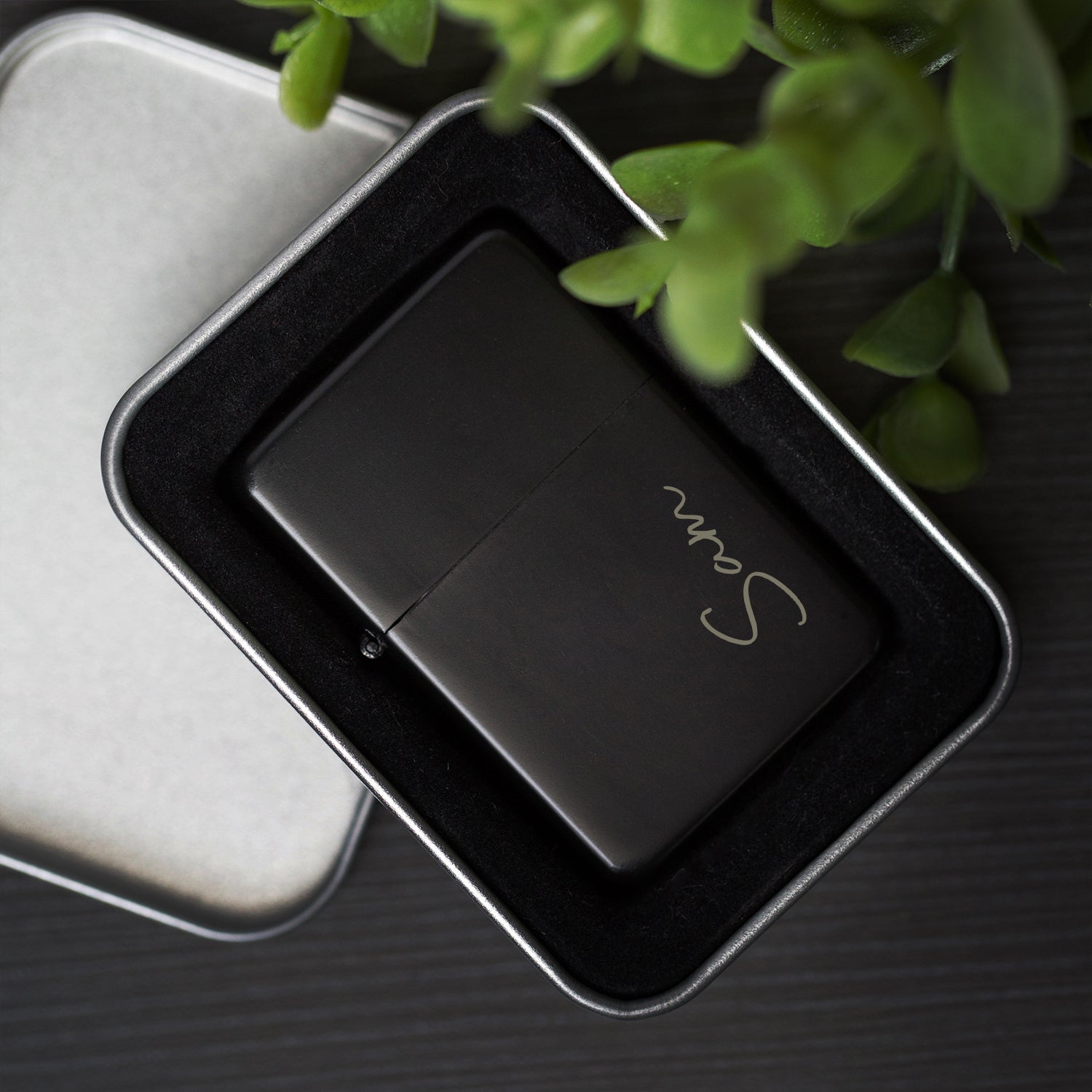 Personalised Large Name Black Lighter & Gift Box - Lighters