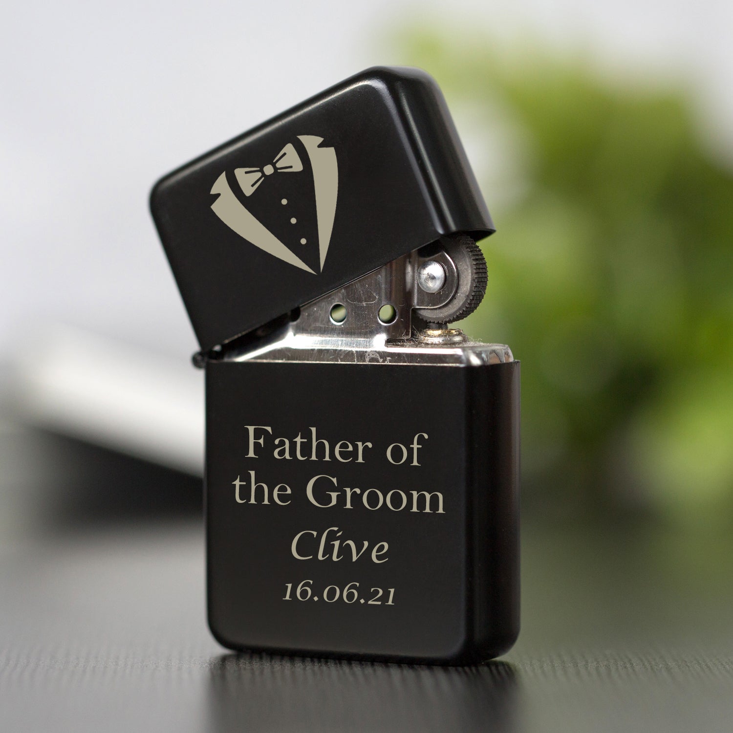 Personalised Father Of The Groom Black Lighter & Gift Box - Lighters