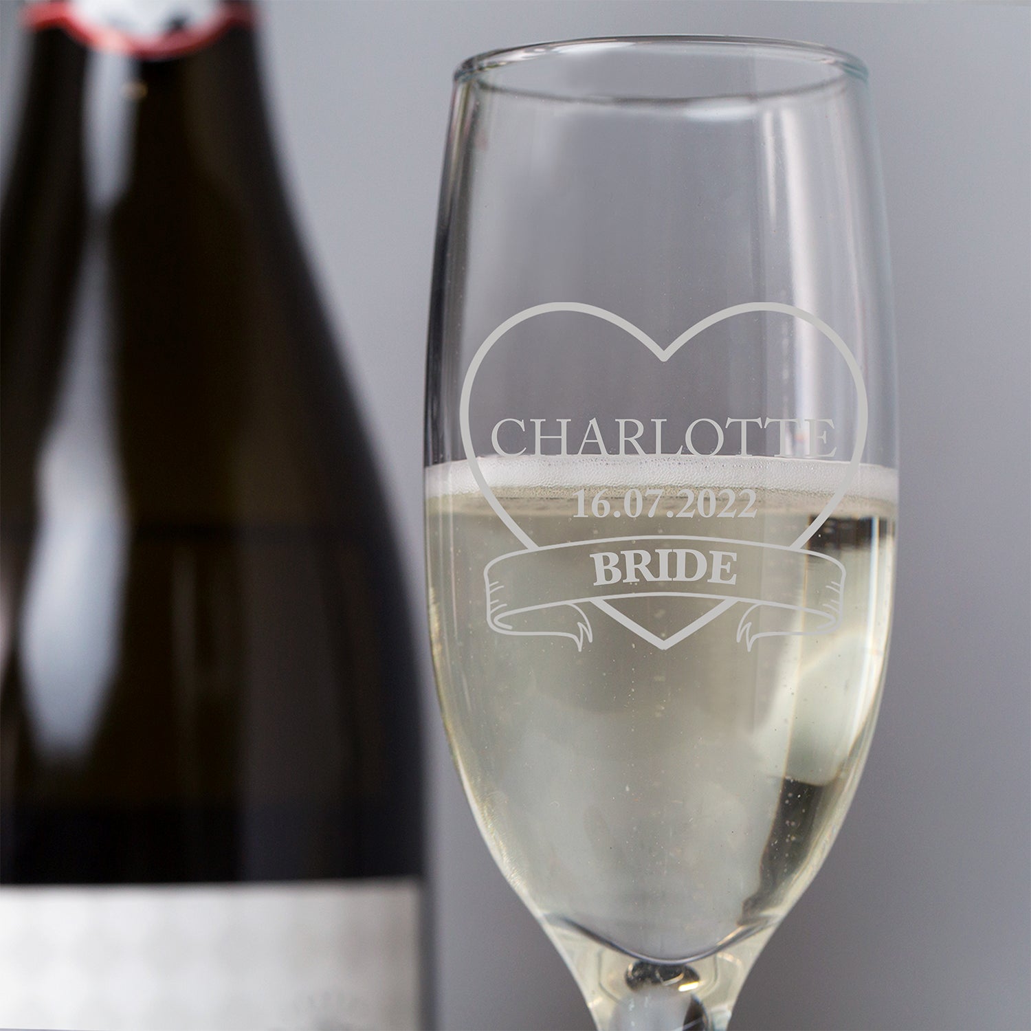 Personalised Bride Champagne Flute Glass - Champagne Flutes