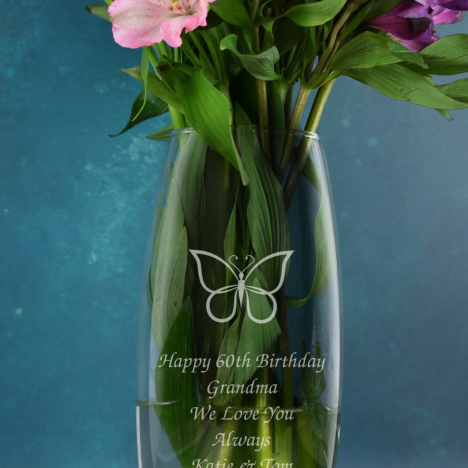 Personalised Butterfly Glass Bullet Vase - Bullet Vase