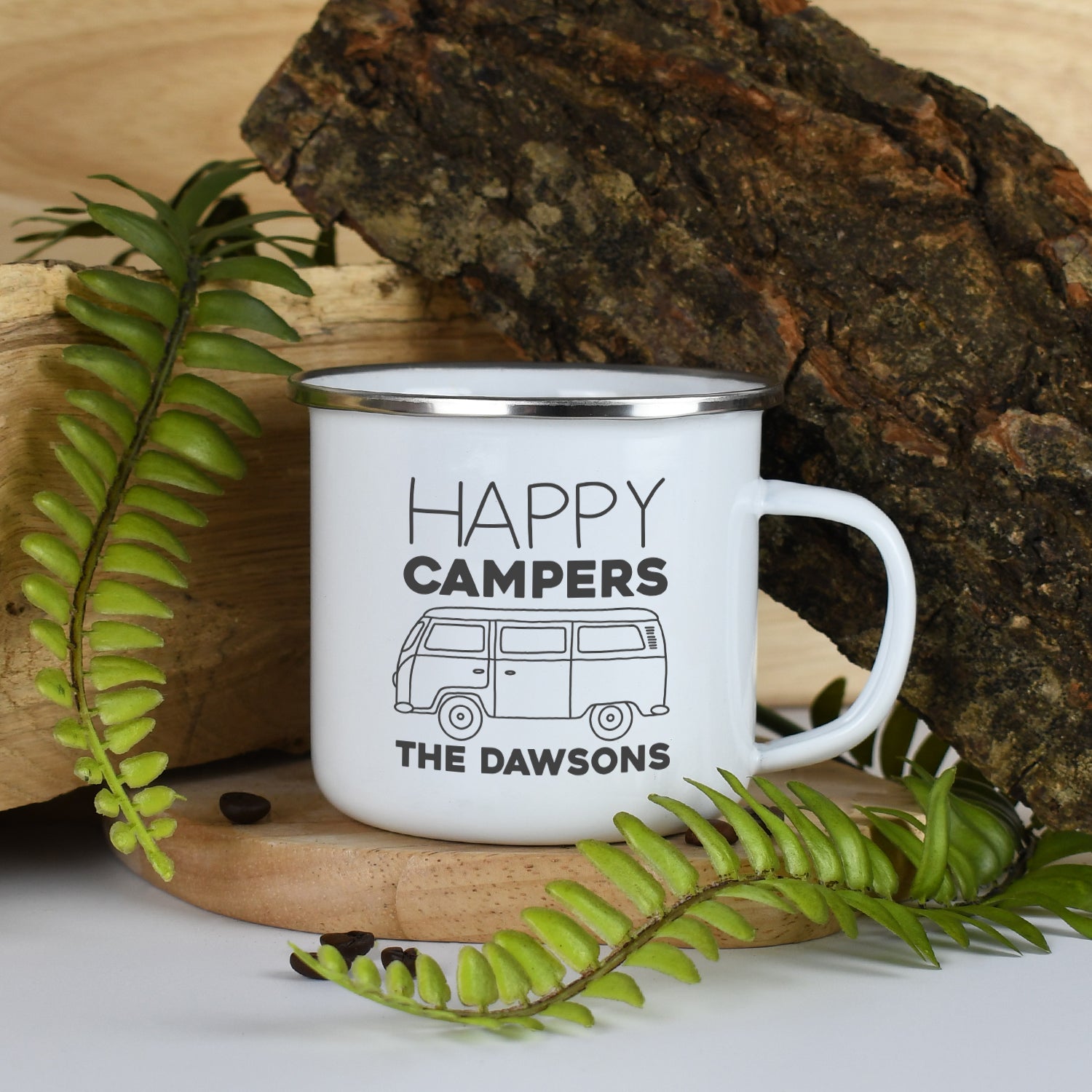 Personalised Happy Campers Enamel Camping Mug - Mugs