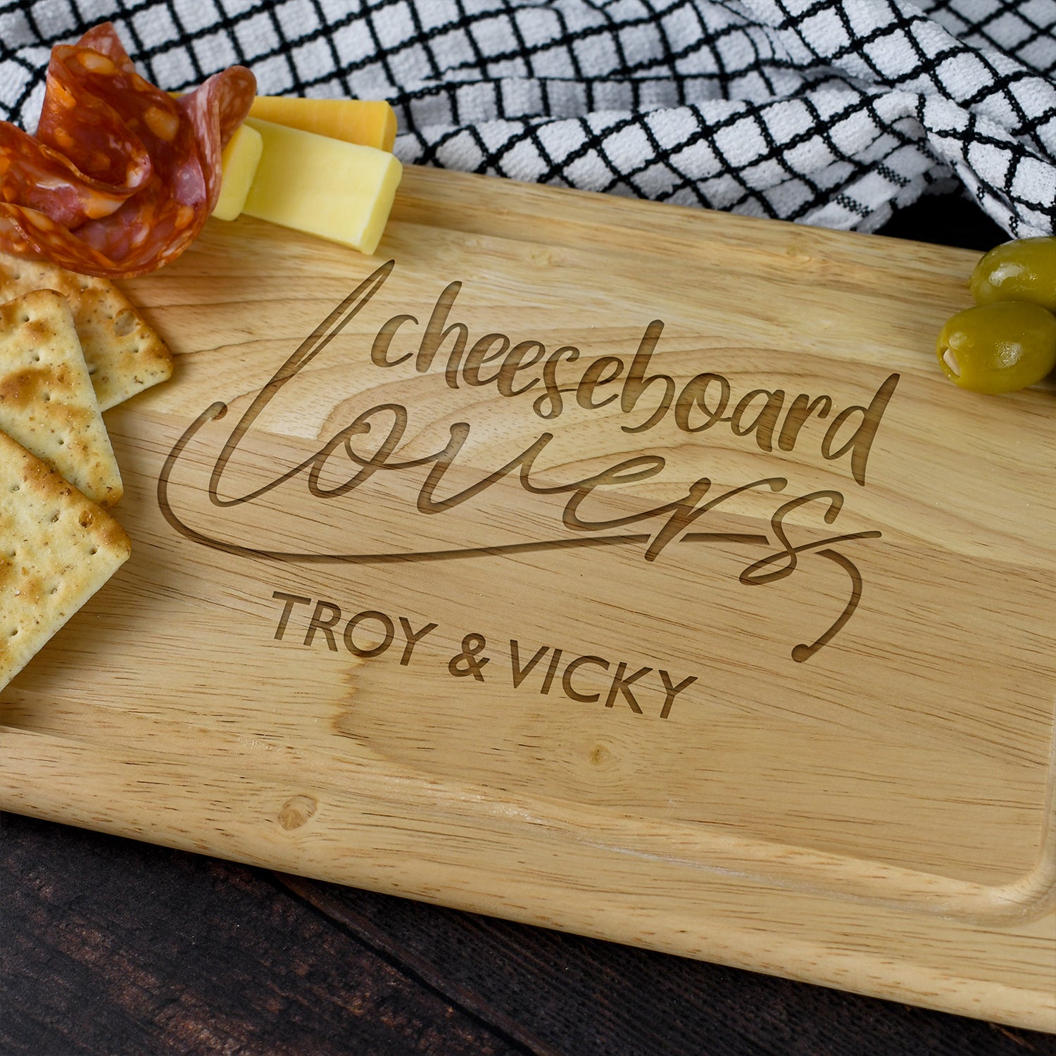 Personalised Cheese Board Lovers Rectangle Wooden Chopping Board