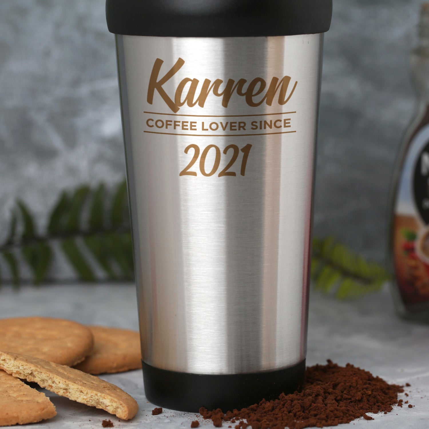 Personalised Coffee Lover Since Stainless Steel Travel Tumbler - Travel Mugs