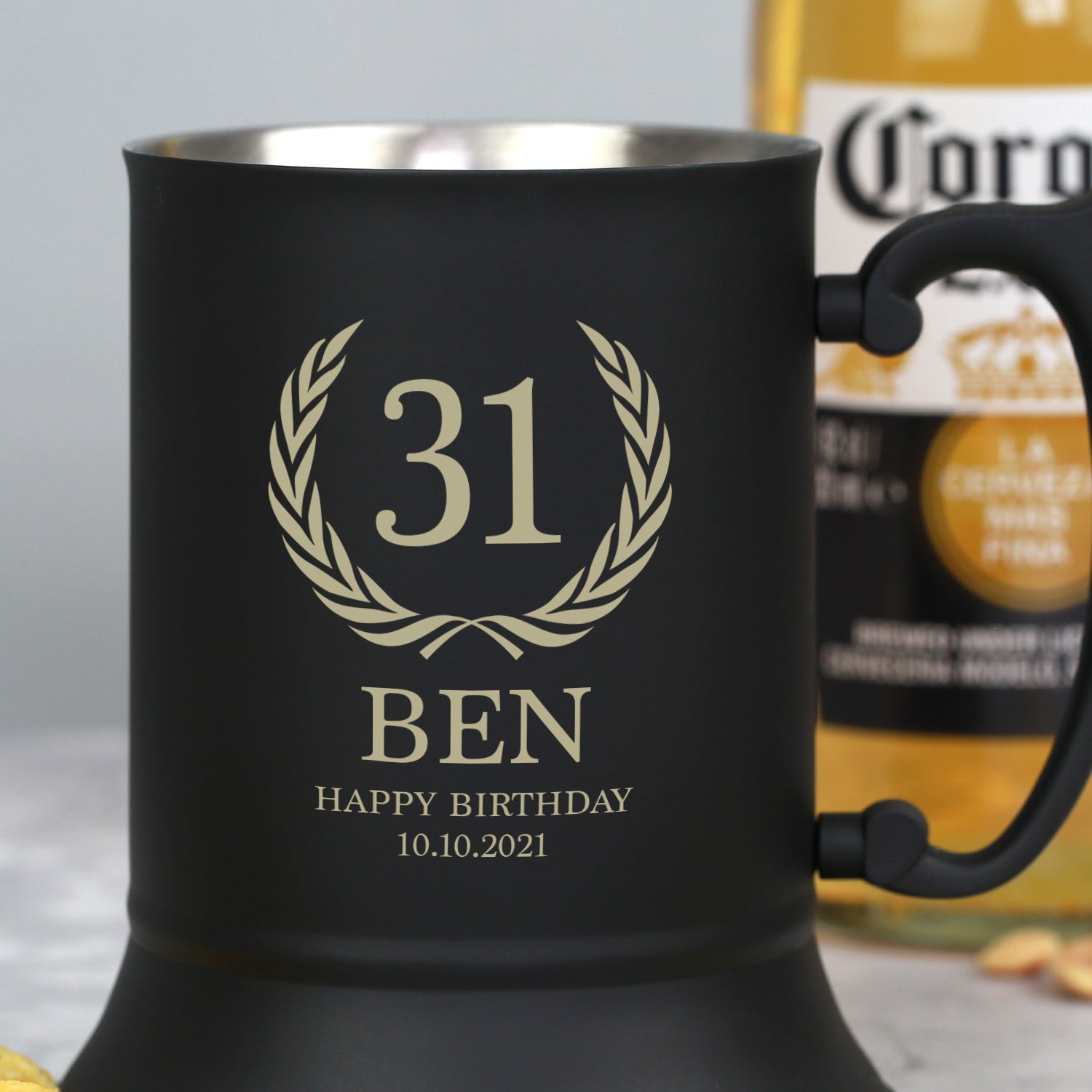 Personalised Birthday Matt Black Stainless Steel Tankard - Stainless Steel Tankards