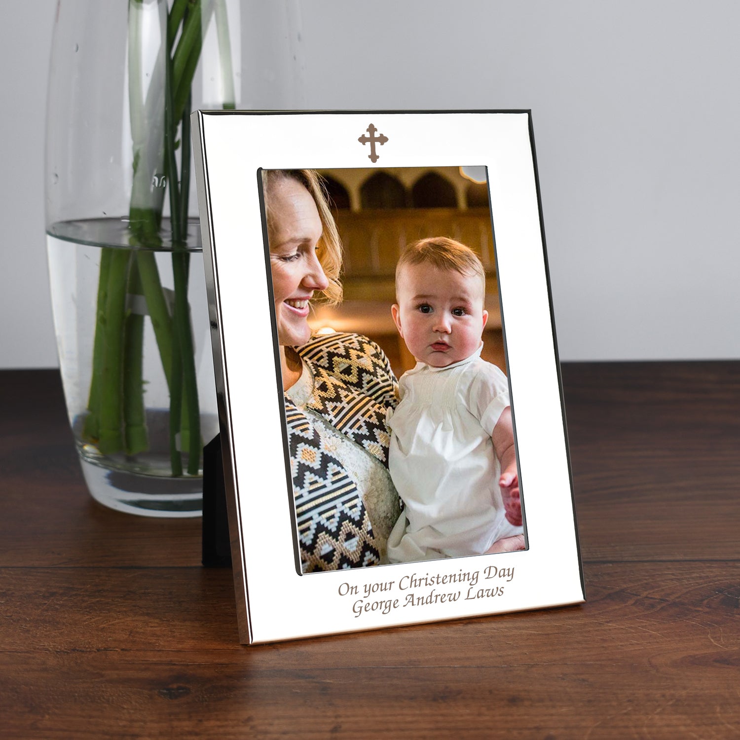 Personalised Silver 4x6 Cross Photo Frame - Photo Frames