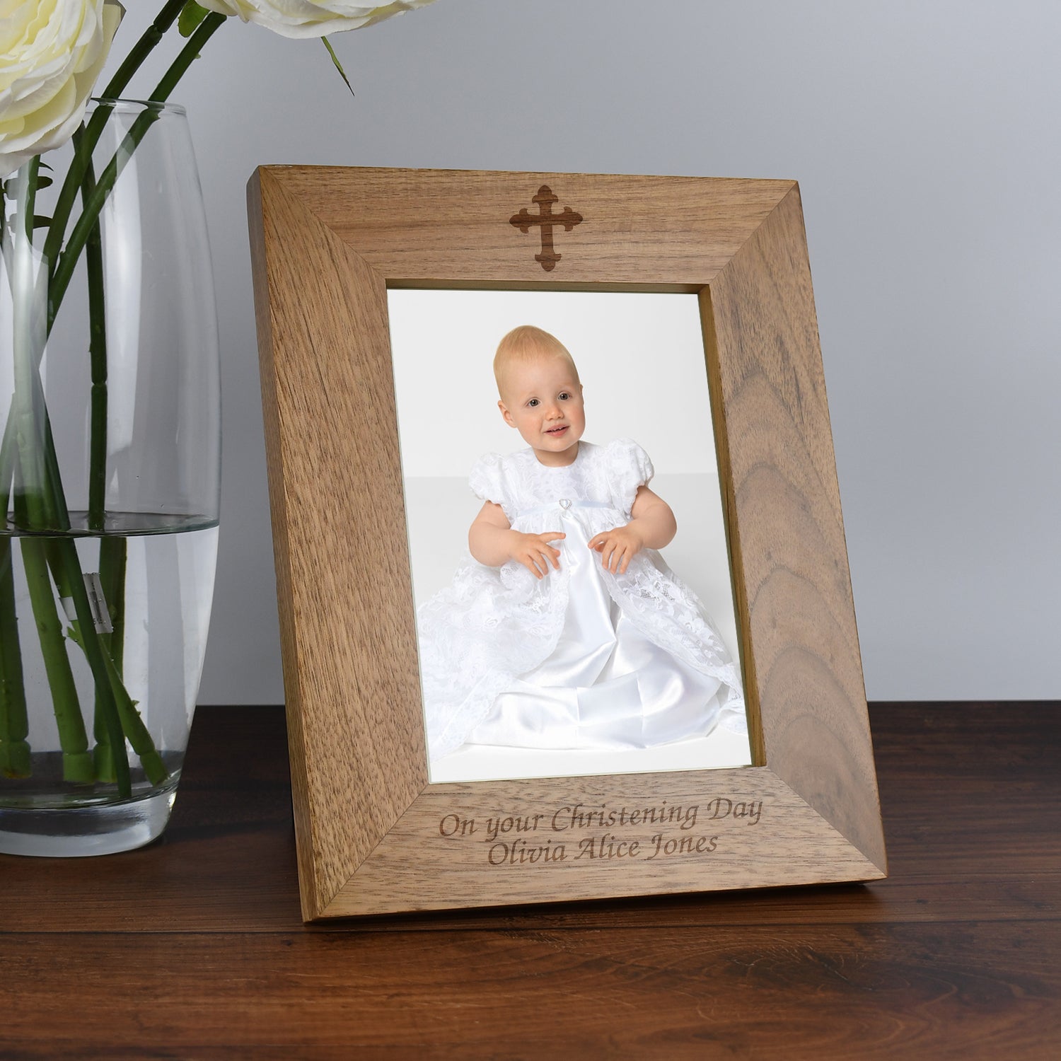 Personalised Wooden 5x7 Cross Frame - Photo Frames