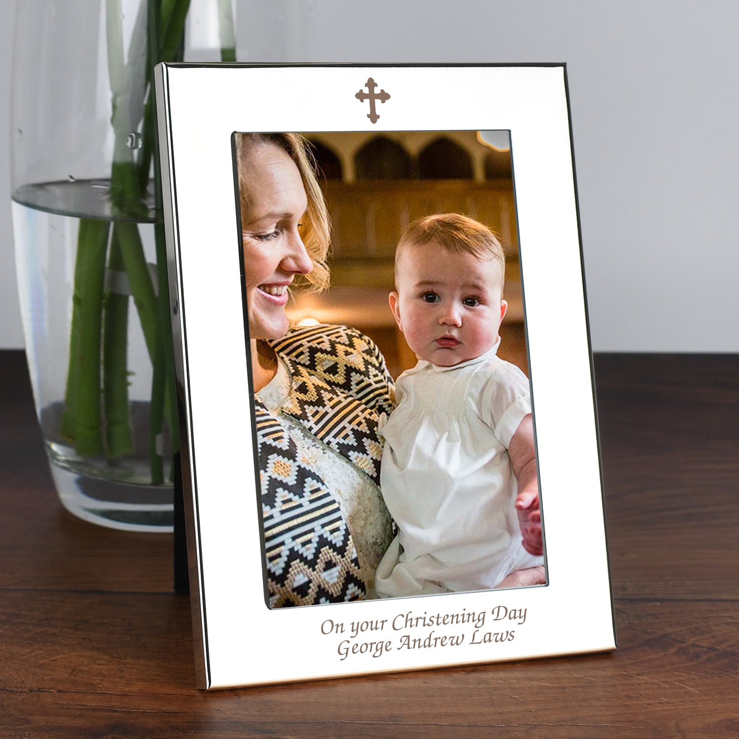 Personalised Silver 4x6 Cross Photo Frame - Photo Frames